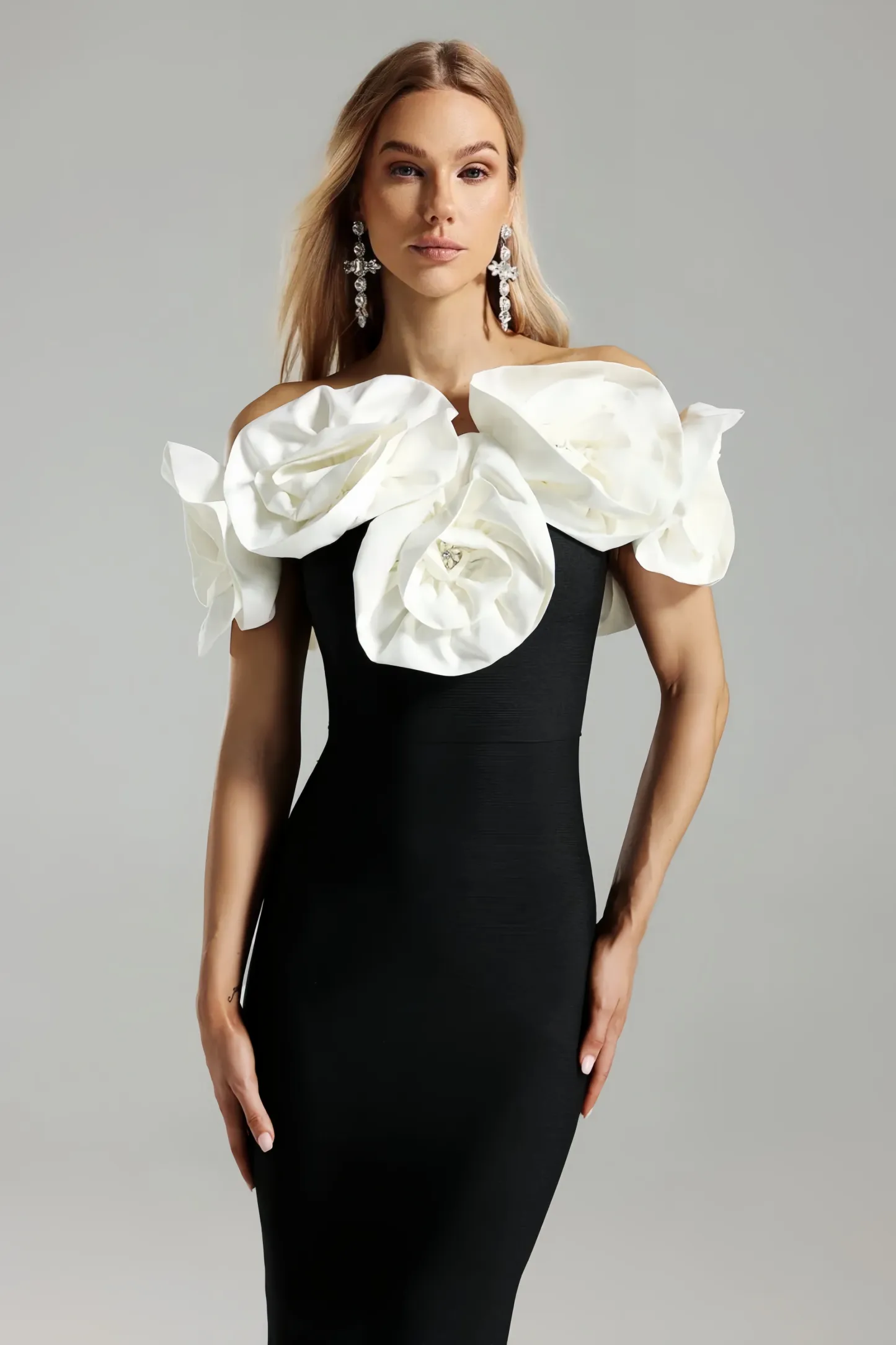 Slaia Flower One Shoulder Maxi Dress