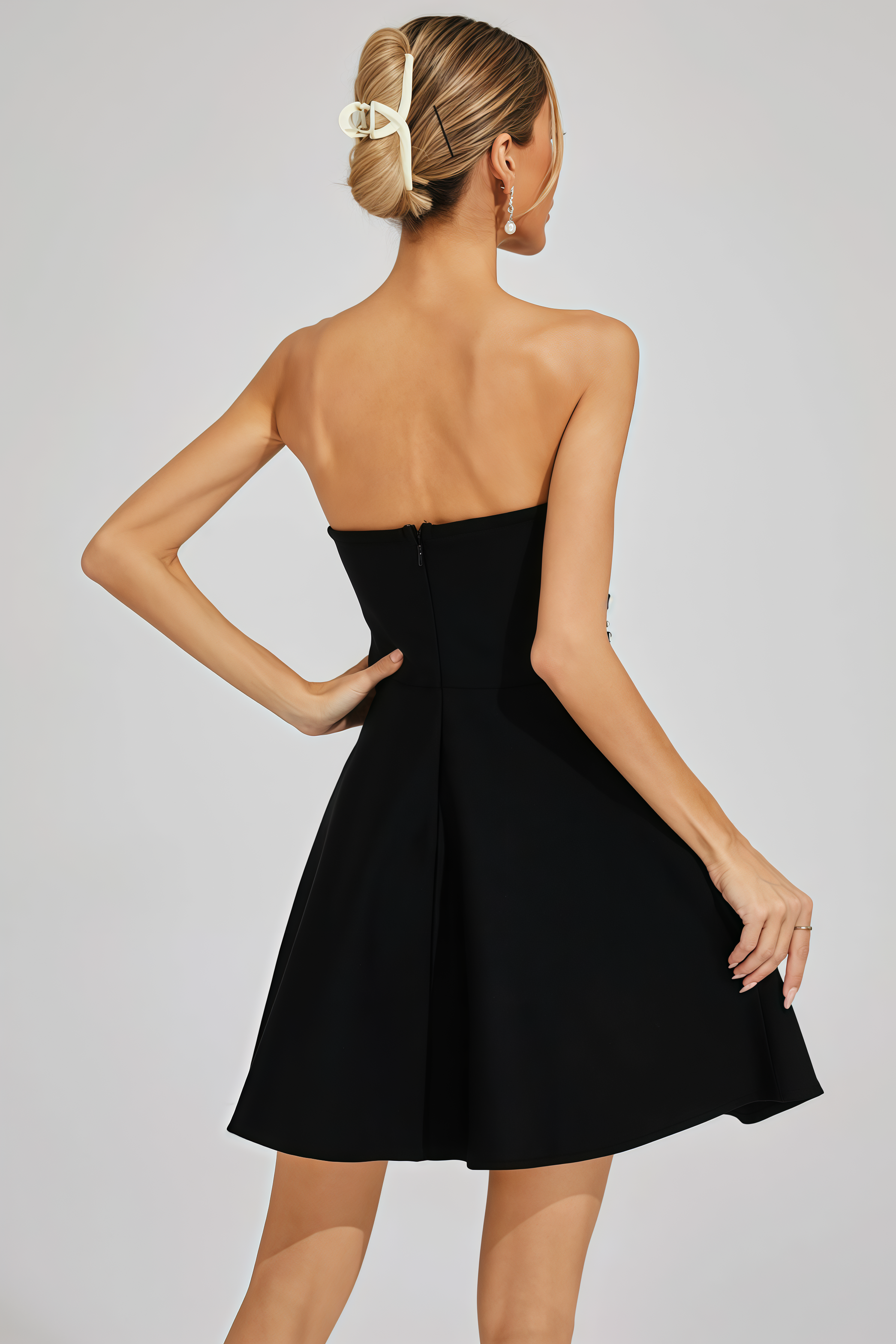 Kaelith Black Diamond Embellished Mini Dress