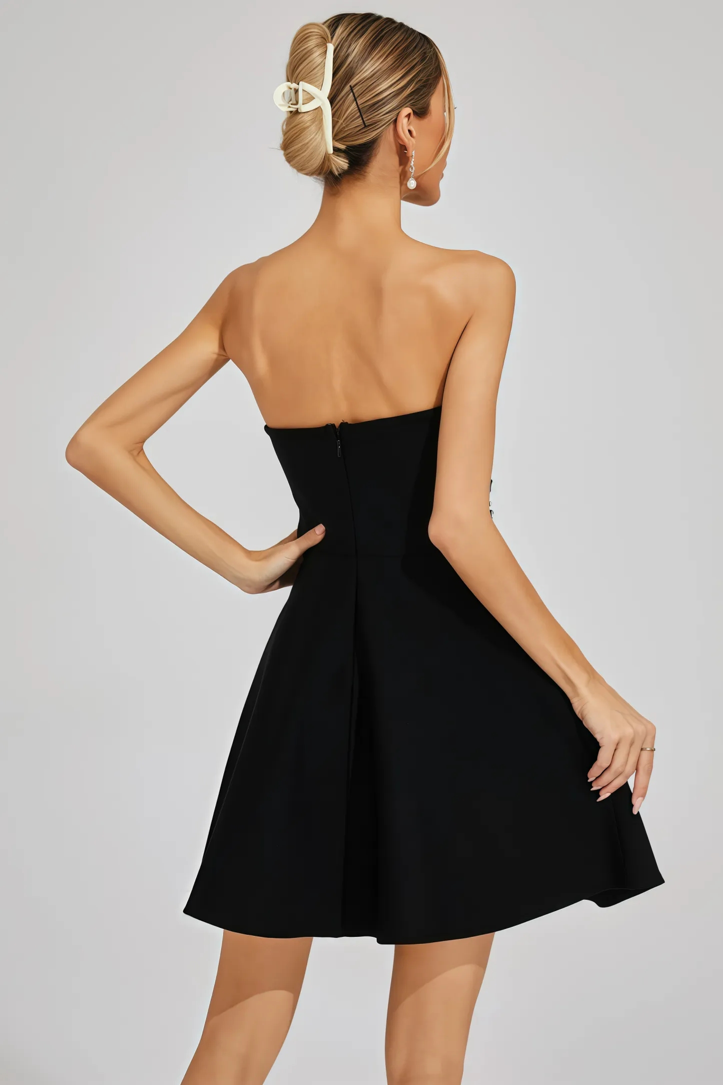 Kaelith Black Diamond Embellished Mini Dress
