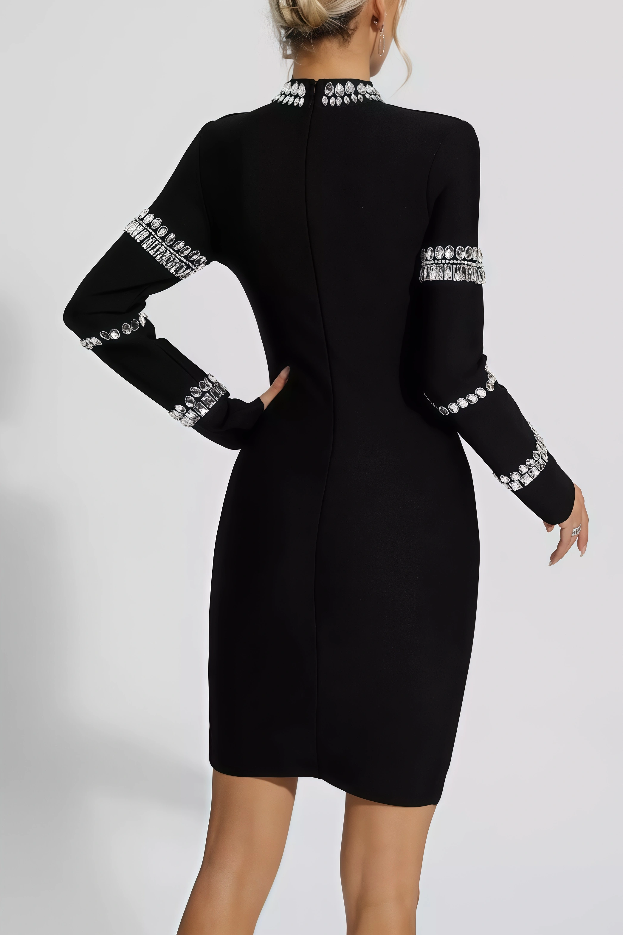 Leah Black Diamond Mini Dress