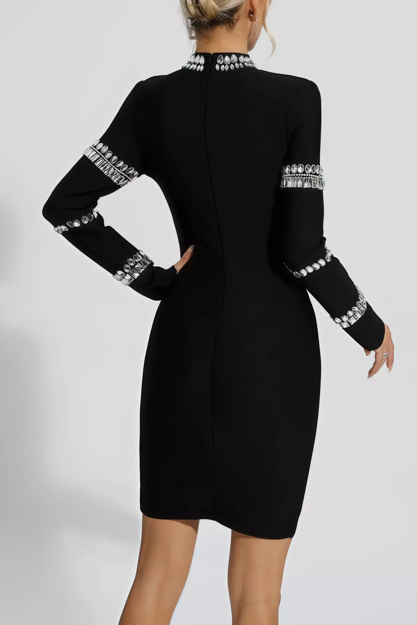 Leah Black Diamond Mini Dress