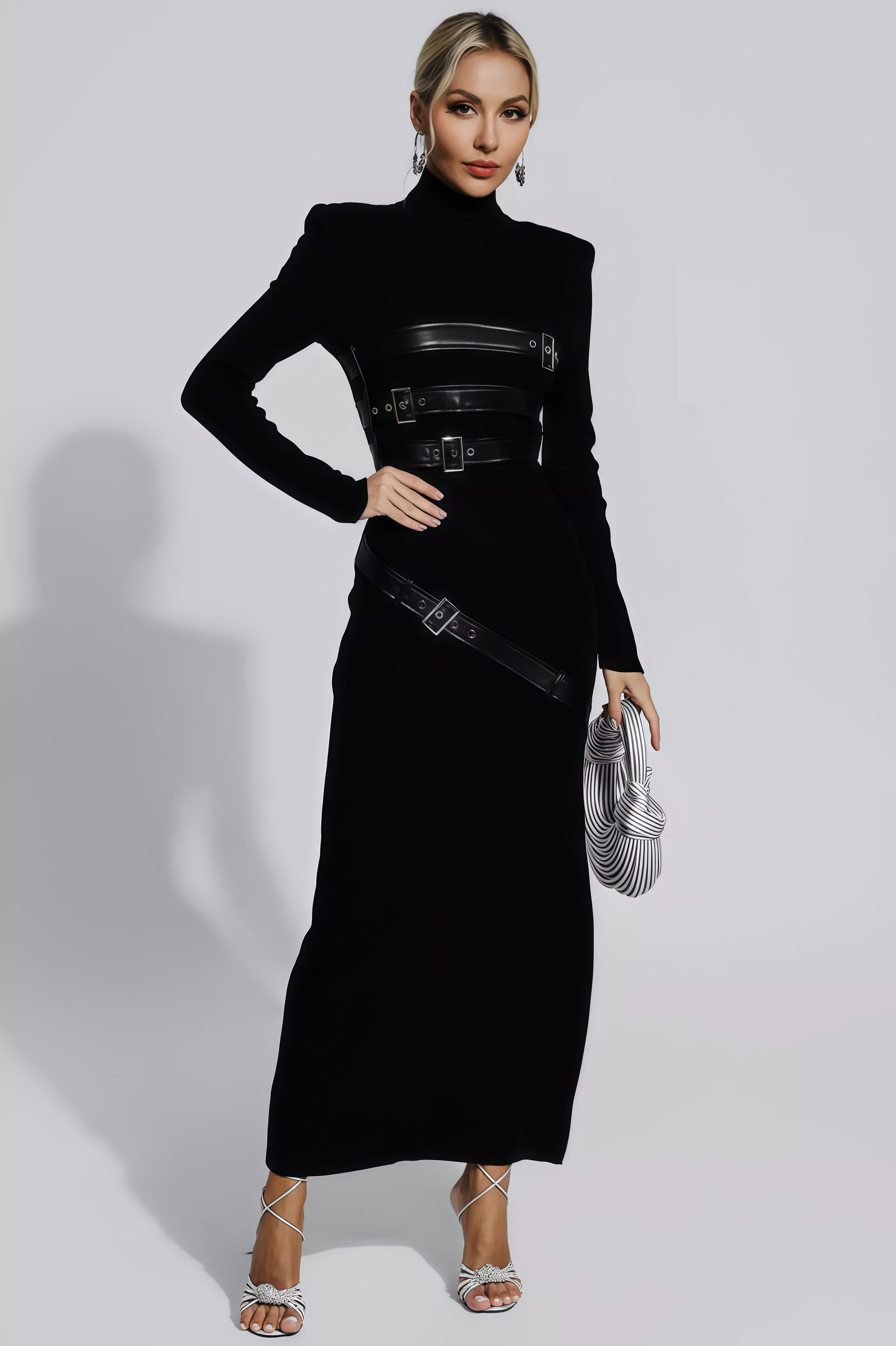 Brock Black PU Maxi Dress