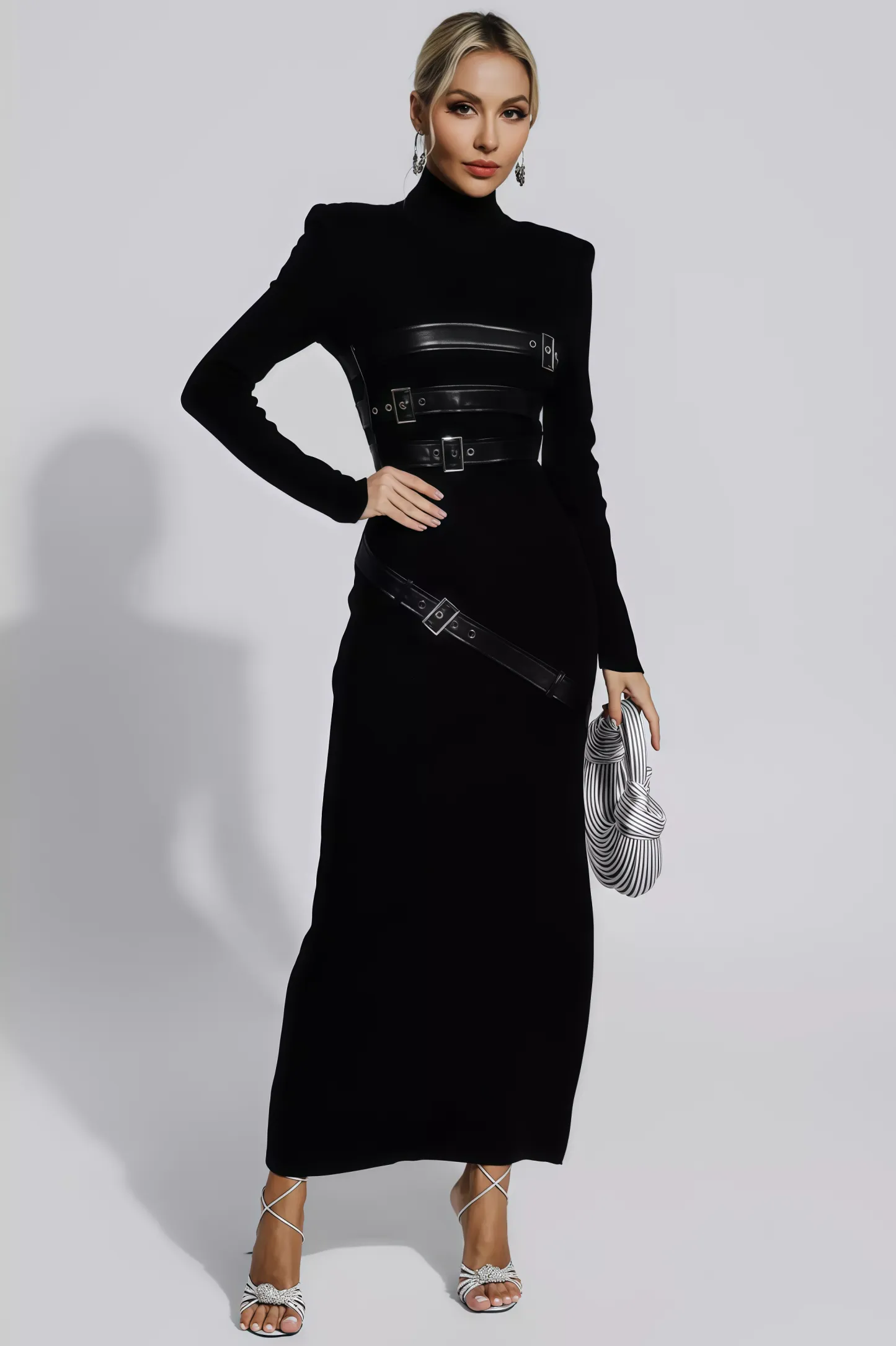 Brock Black PU Maxi Dress