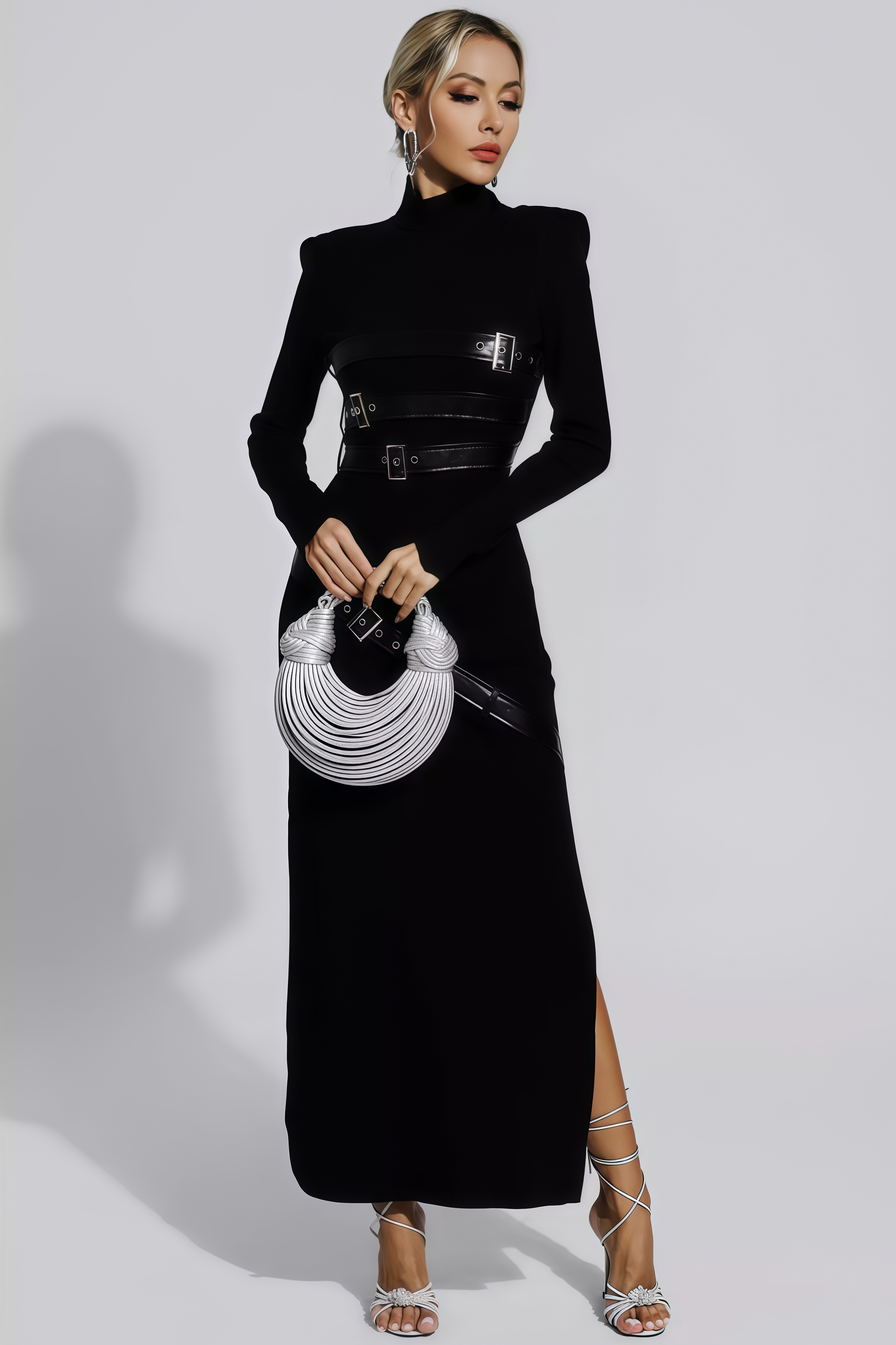 Brock Black PU Maxi Dress