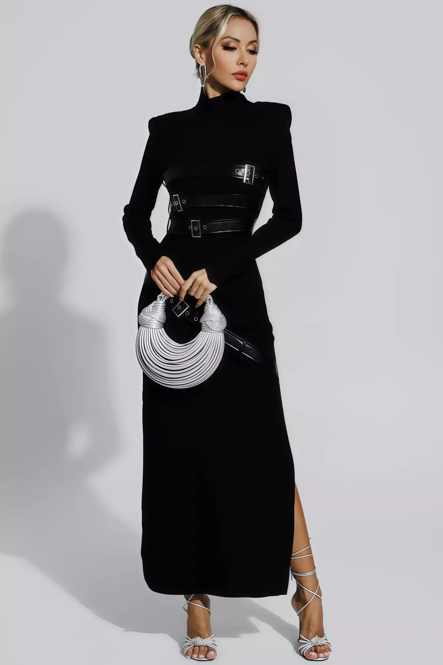 Brock Black PU Maxi Dress