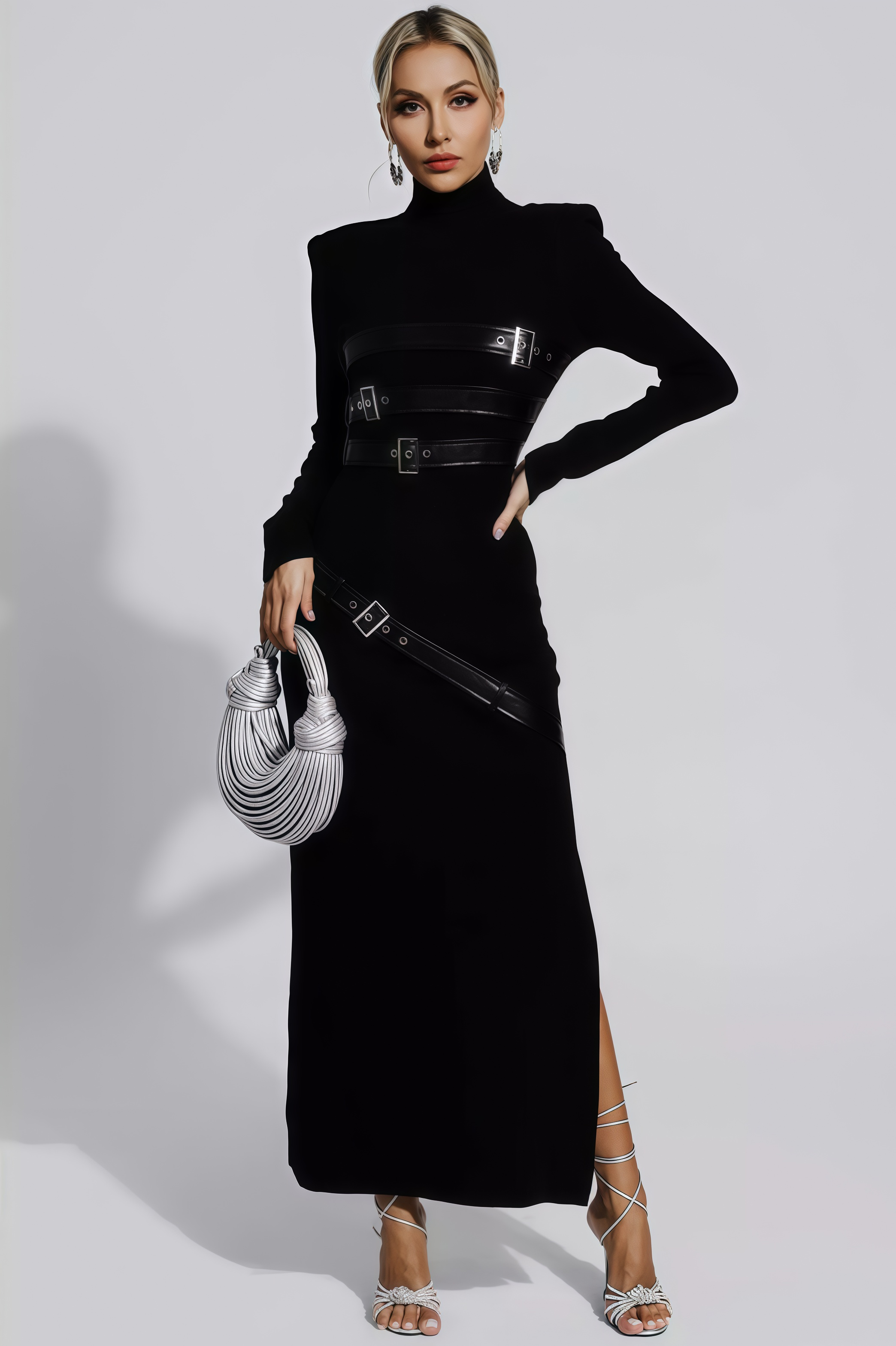 Brock Black PU Maxi Dress