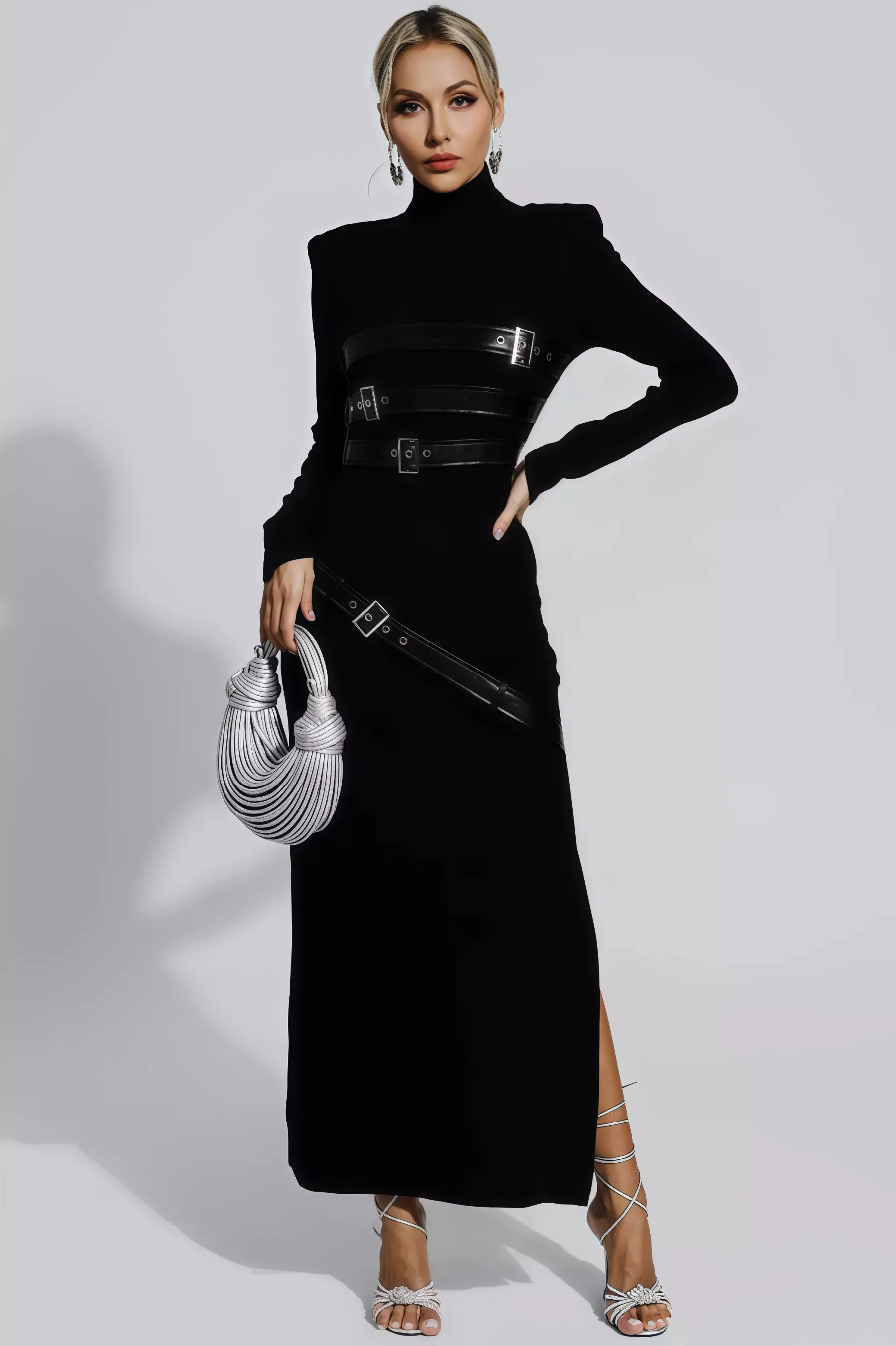 Brock Black PU Maxi Dress