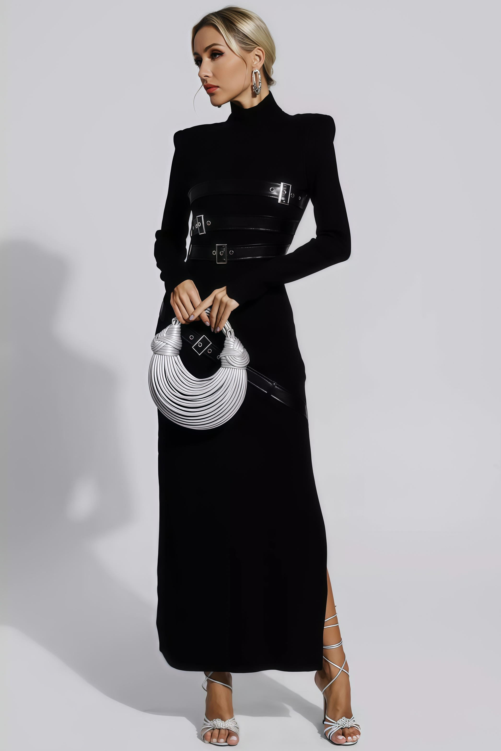 Brock Black PU Maxi Dress