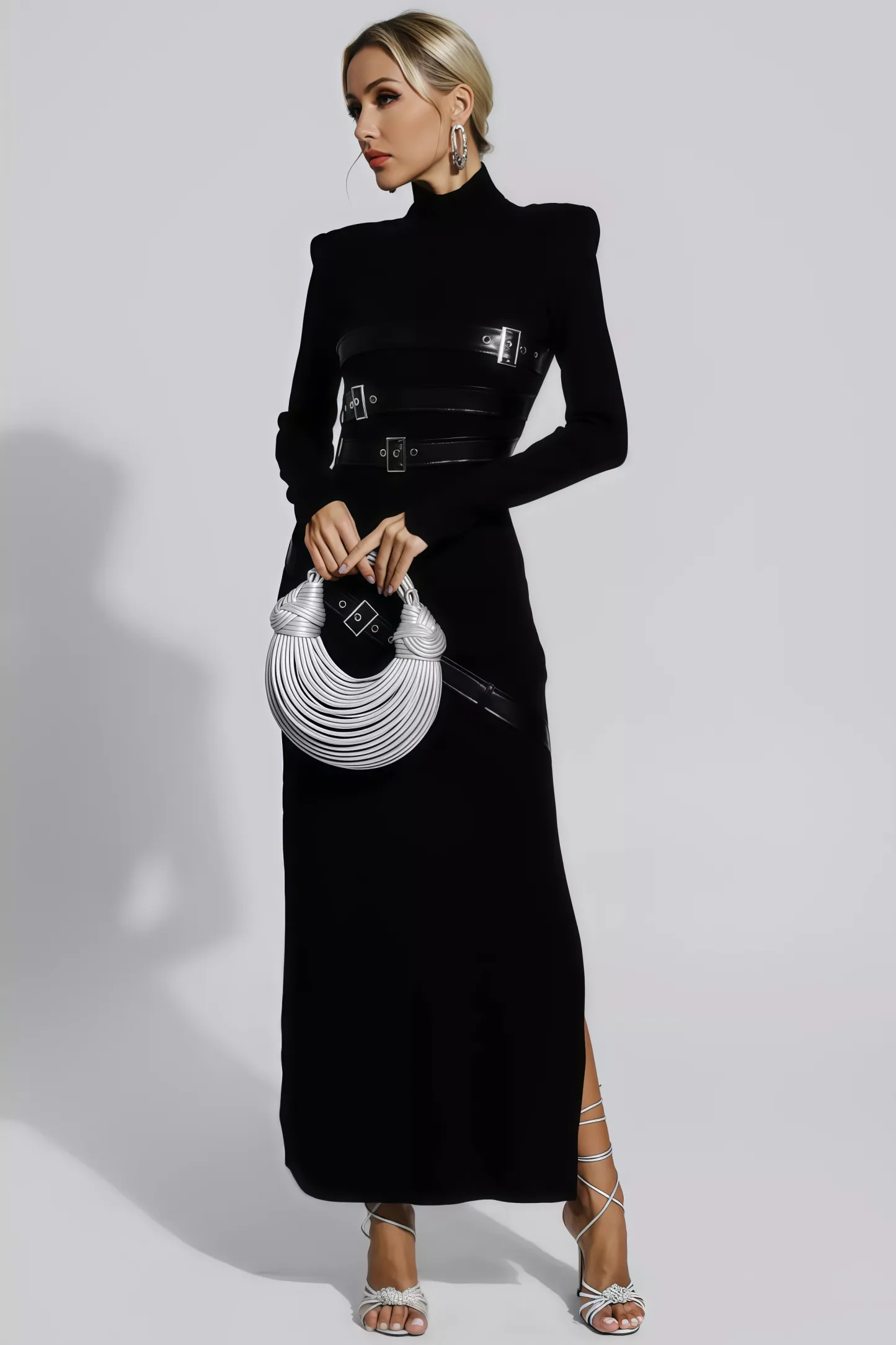 Brock Black PU Maxi Dress