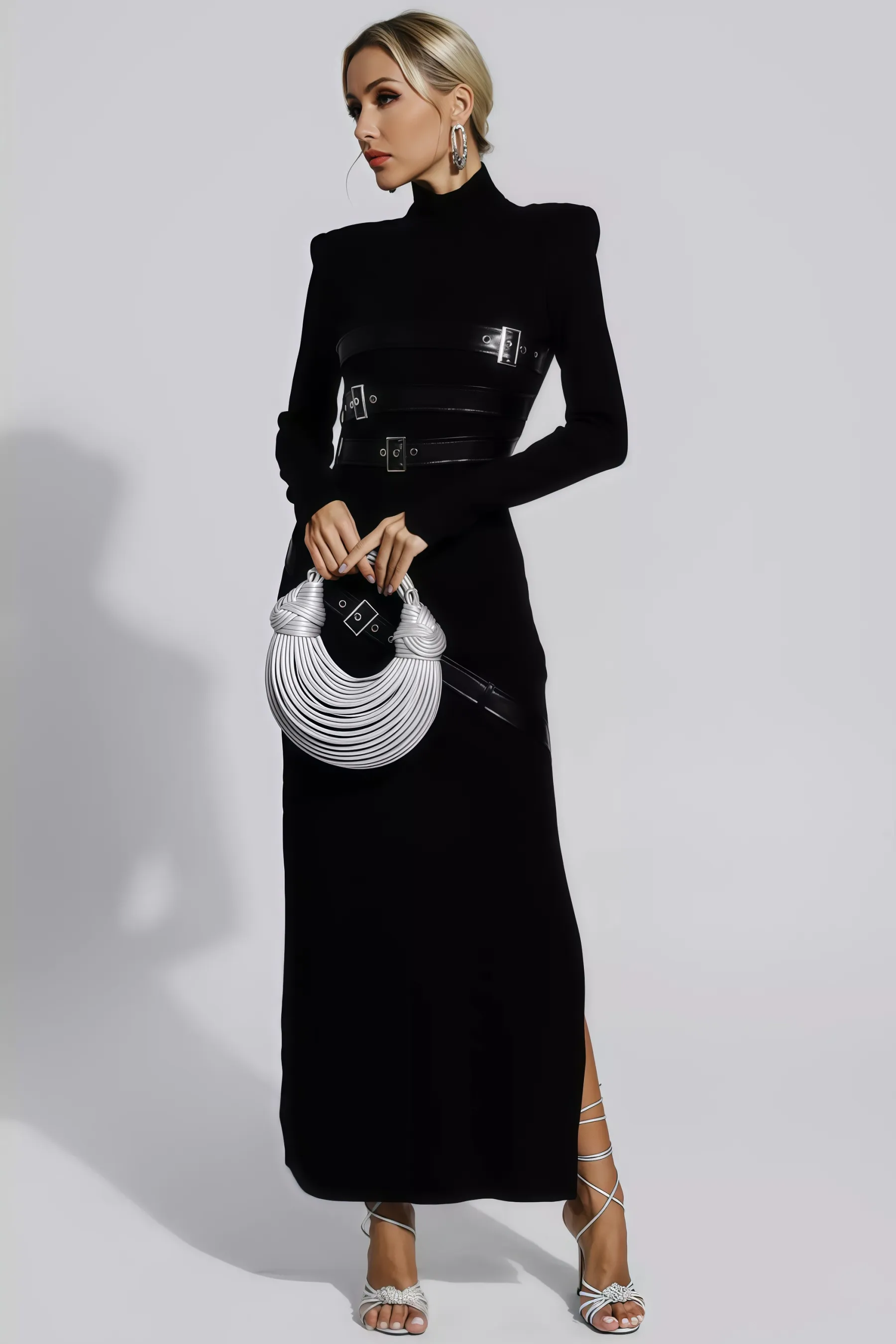 Brock Black PU Maxi Dress