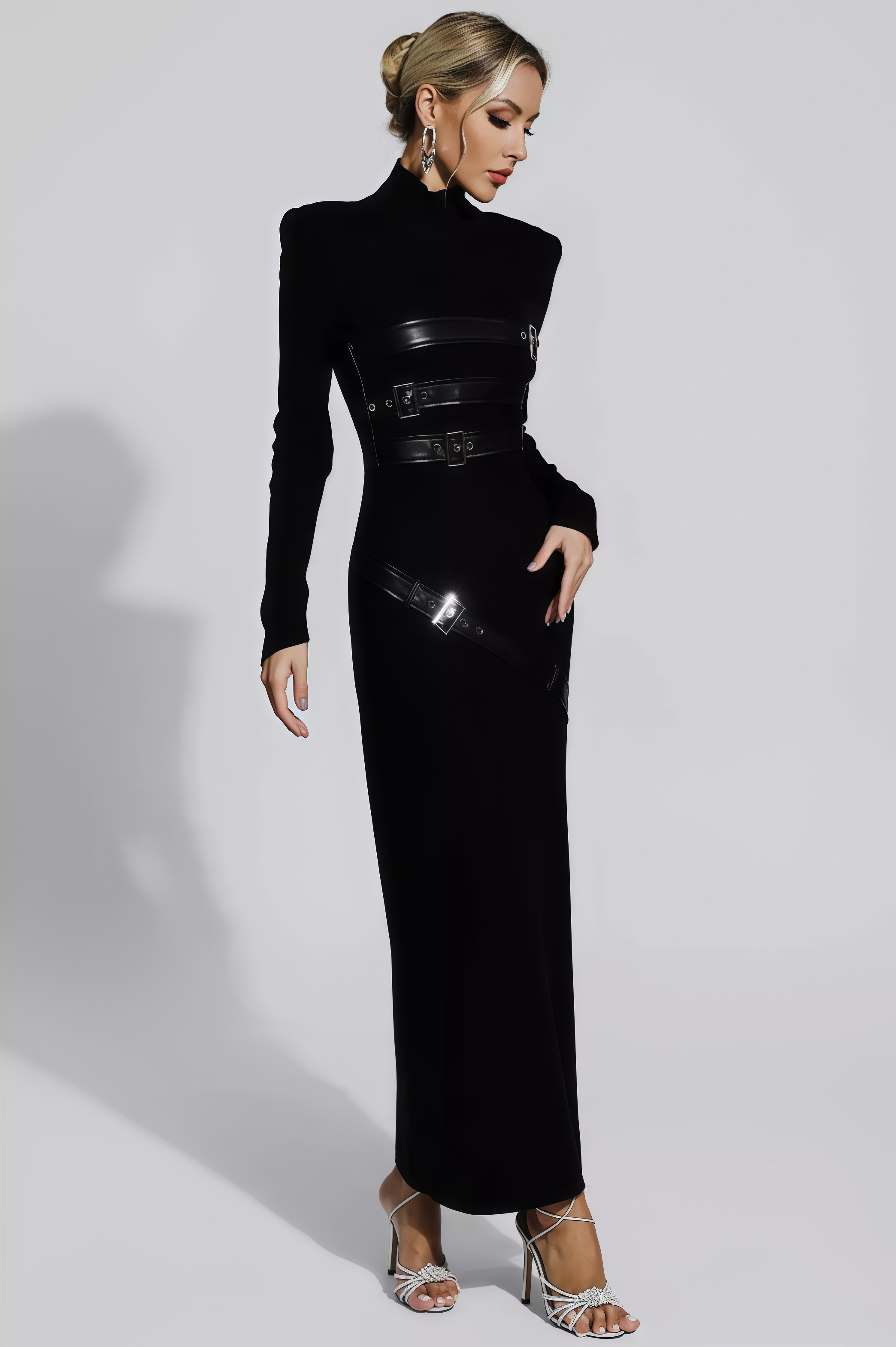 Brock Black PU Maxi Dress