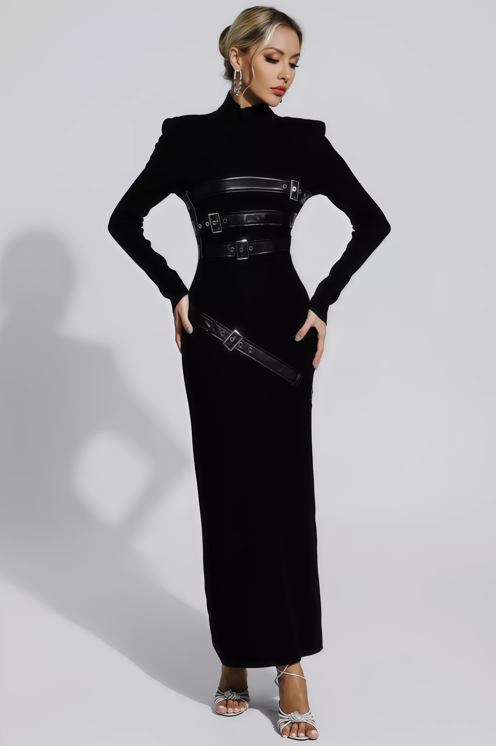 Brock Black PU Maxi Dress