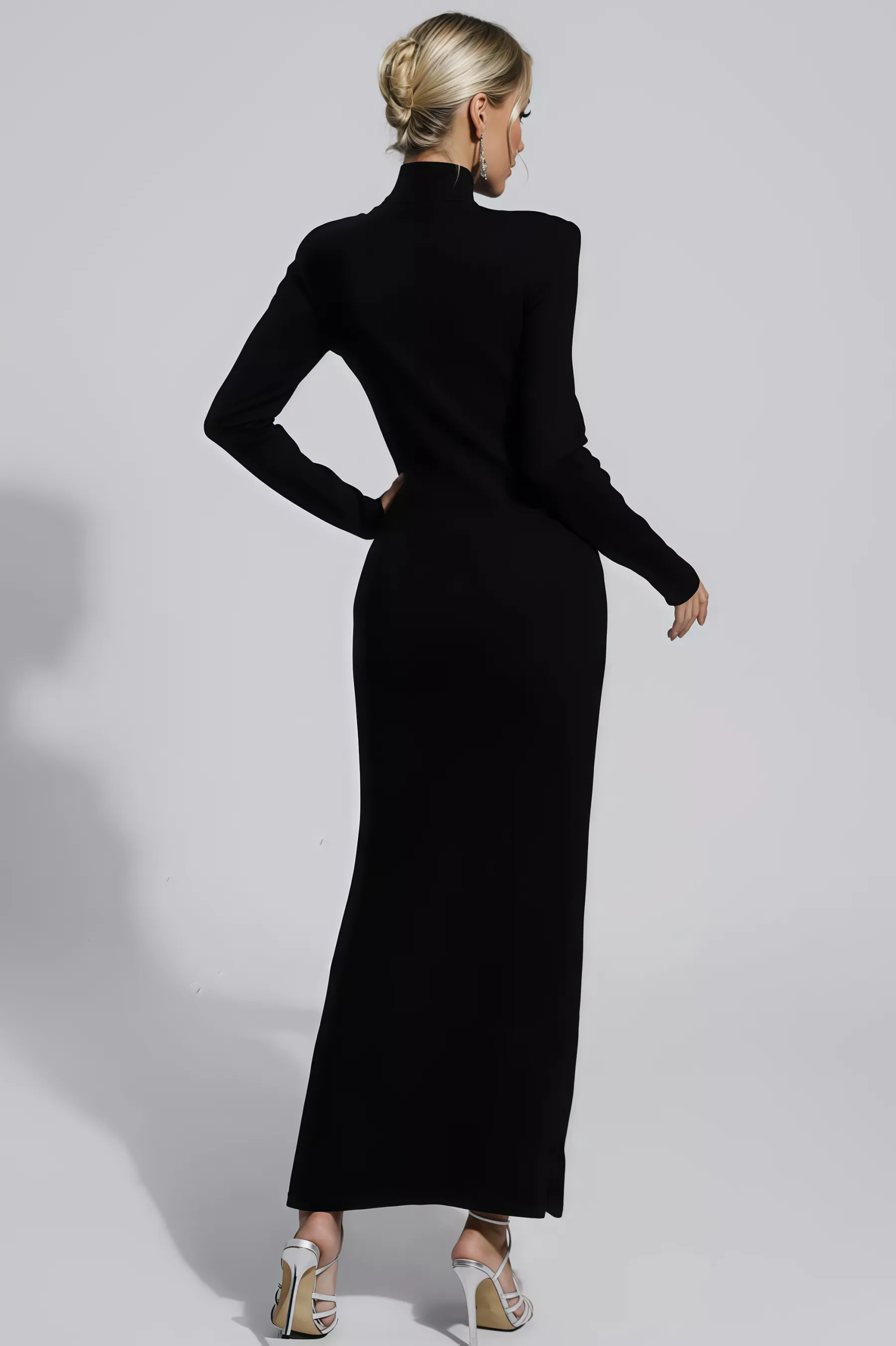 Brock Black PU Maxi Dress