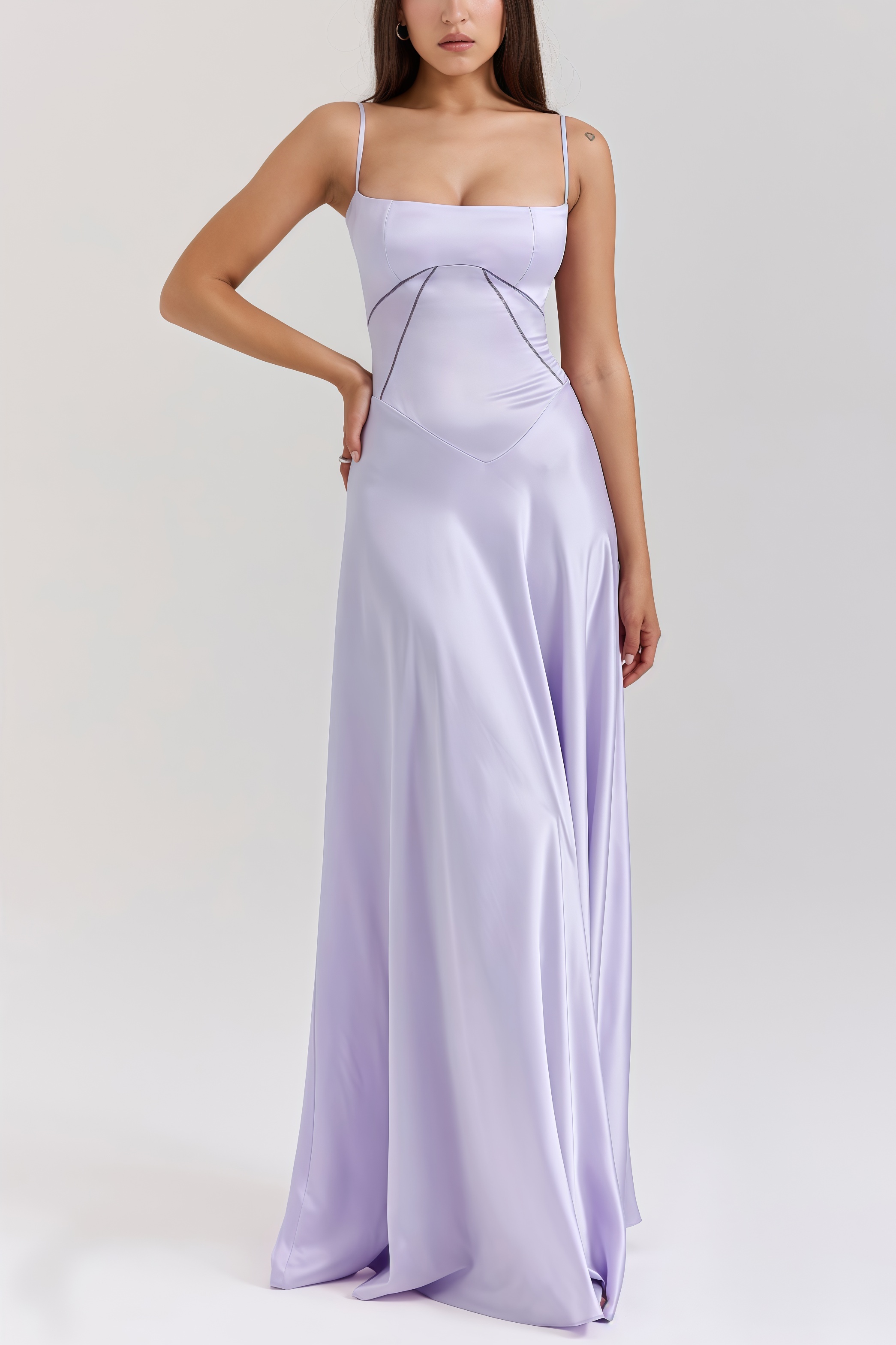 Pam Orchid Lace Up Maxi Dress
