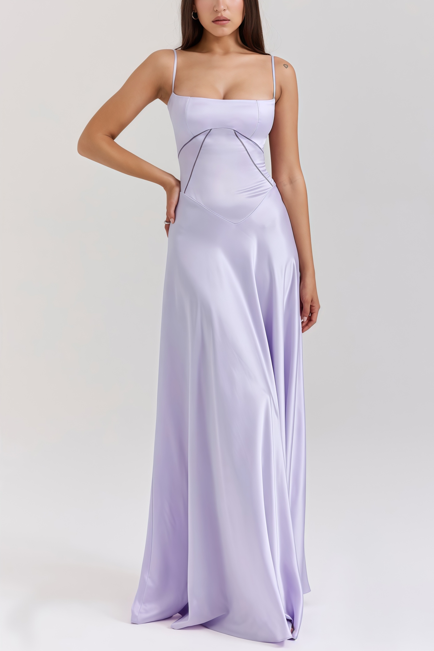 Pam Orchid Lace Up Maxi Dress