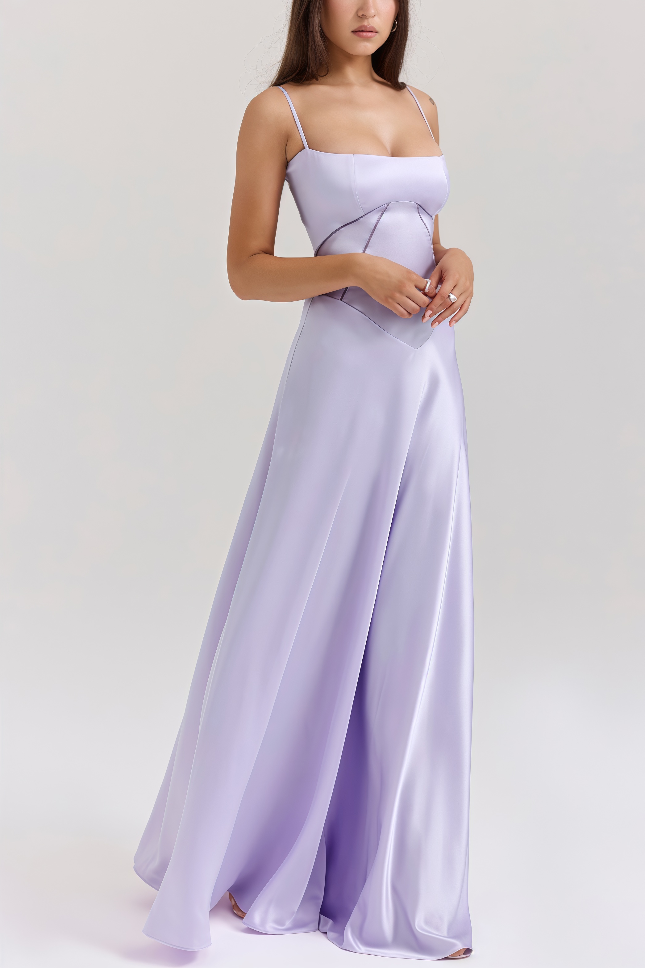 Pam Orchid Lace Up Maxi Dress