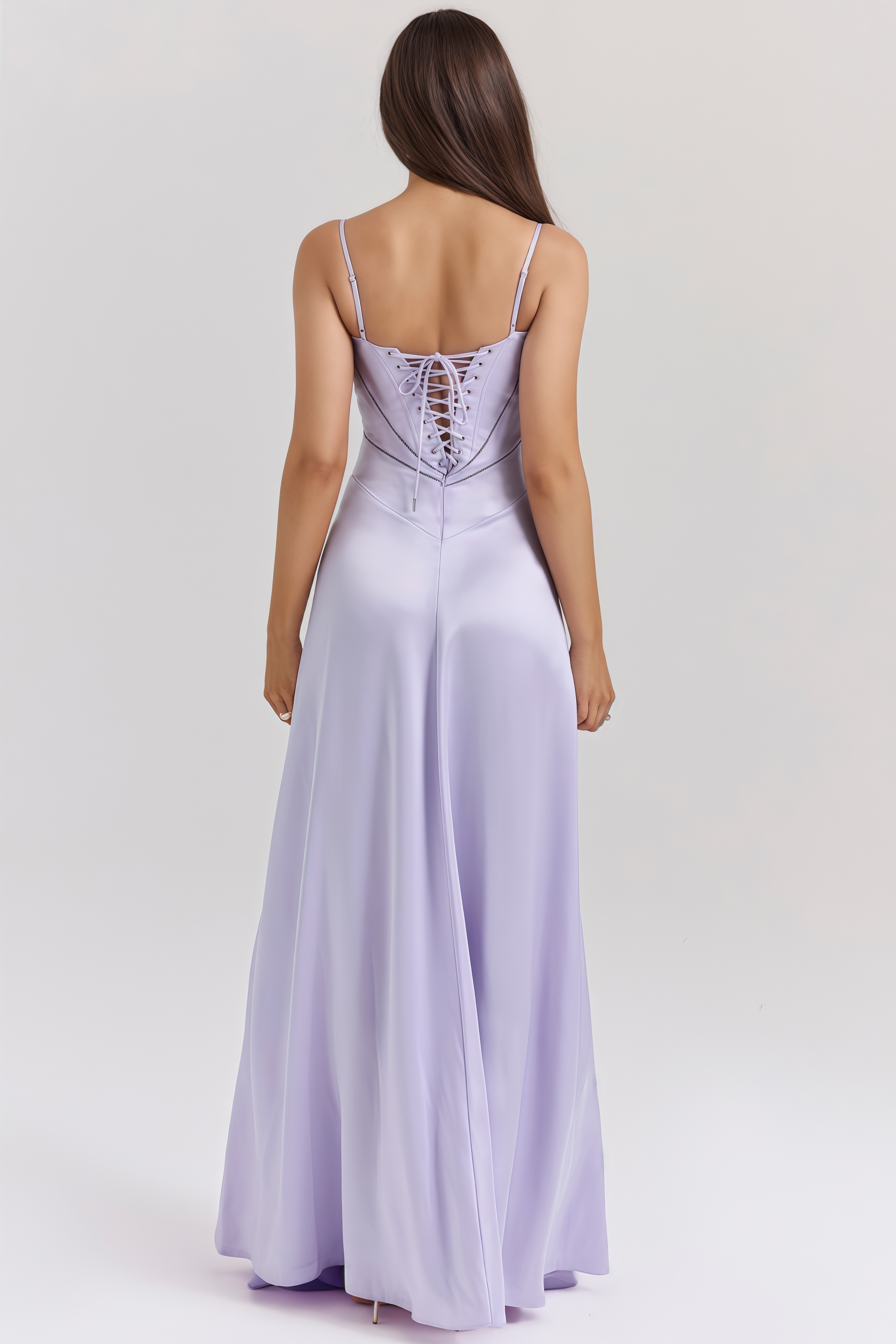 Pam Orchid Lace Up Maxi Dress