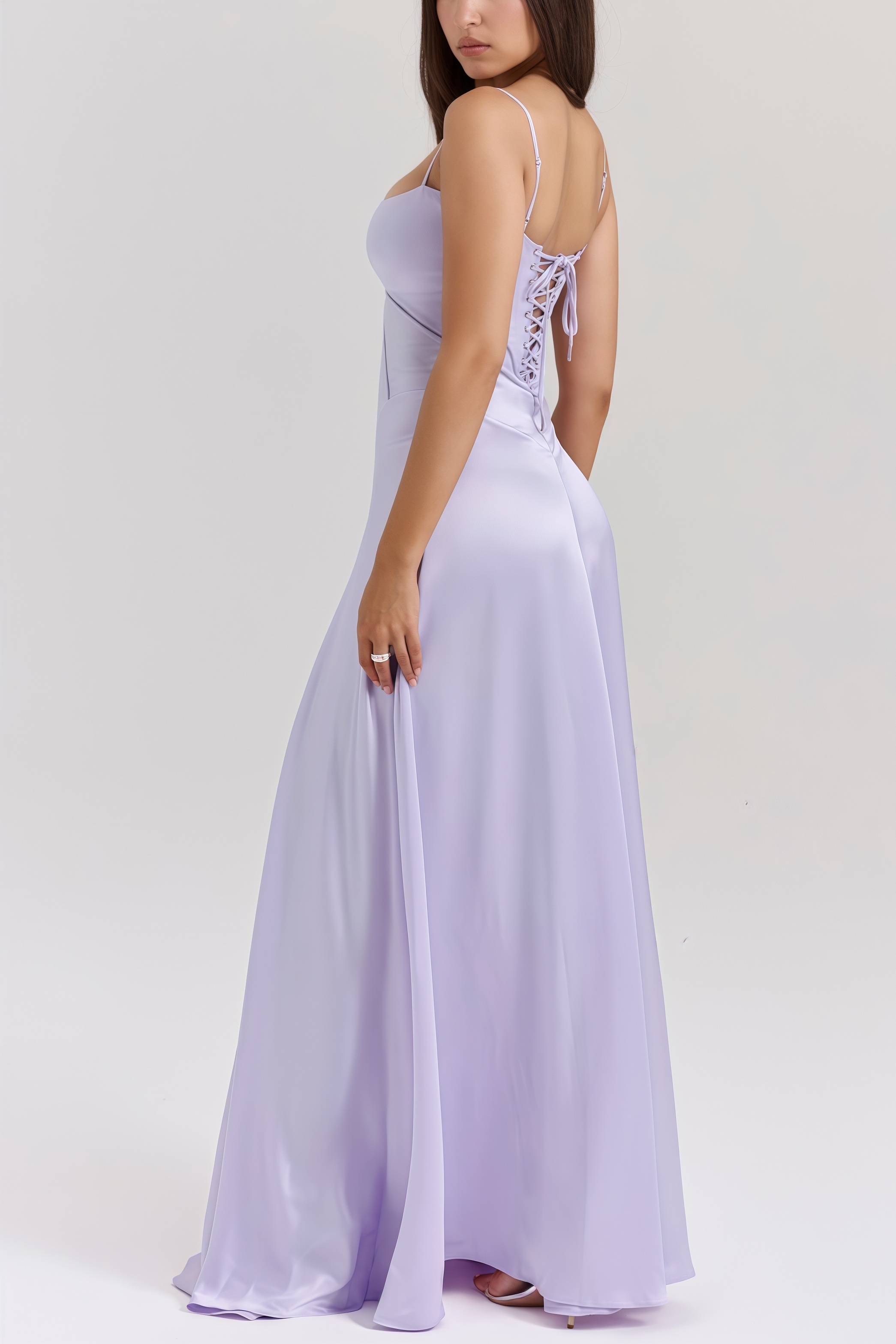 Pam Orchid Lace Up Maxi Dress