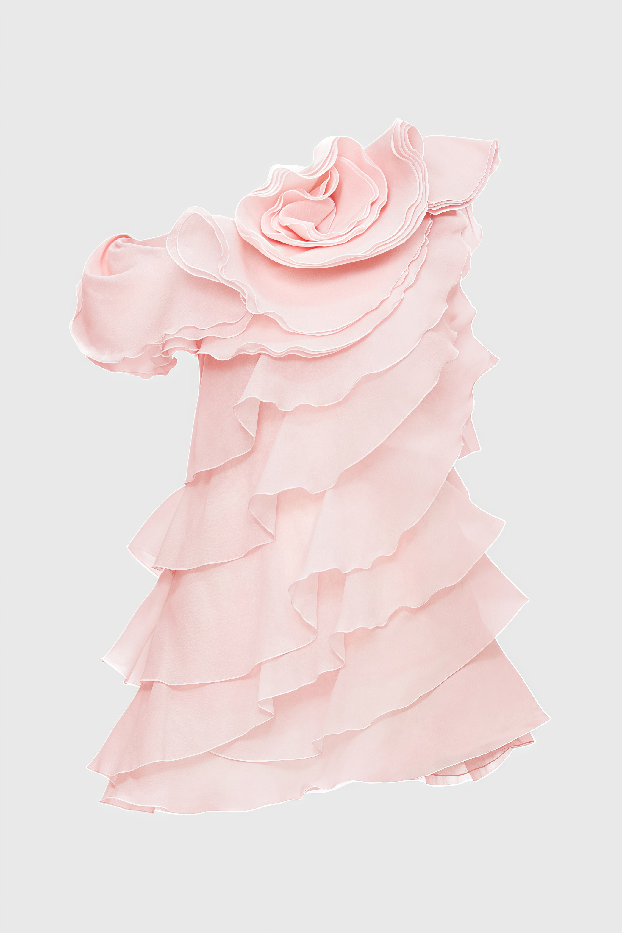 Mavisx Pink 3D Flower Mini Dress