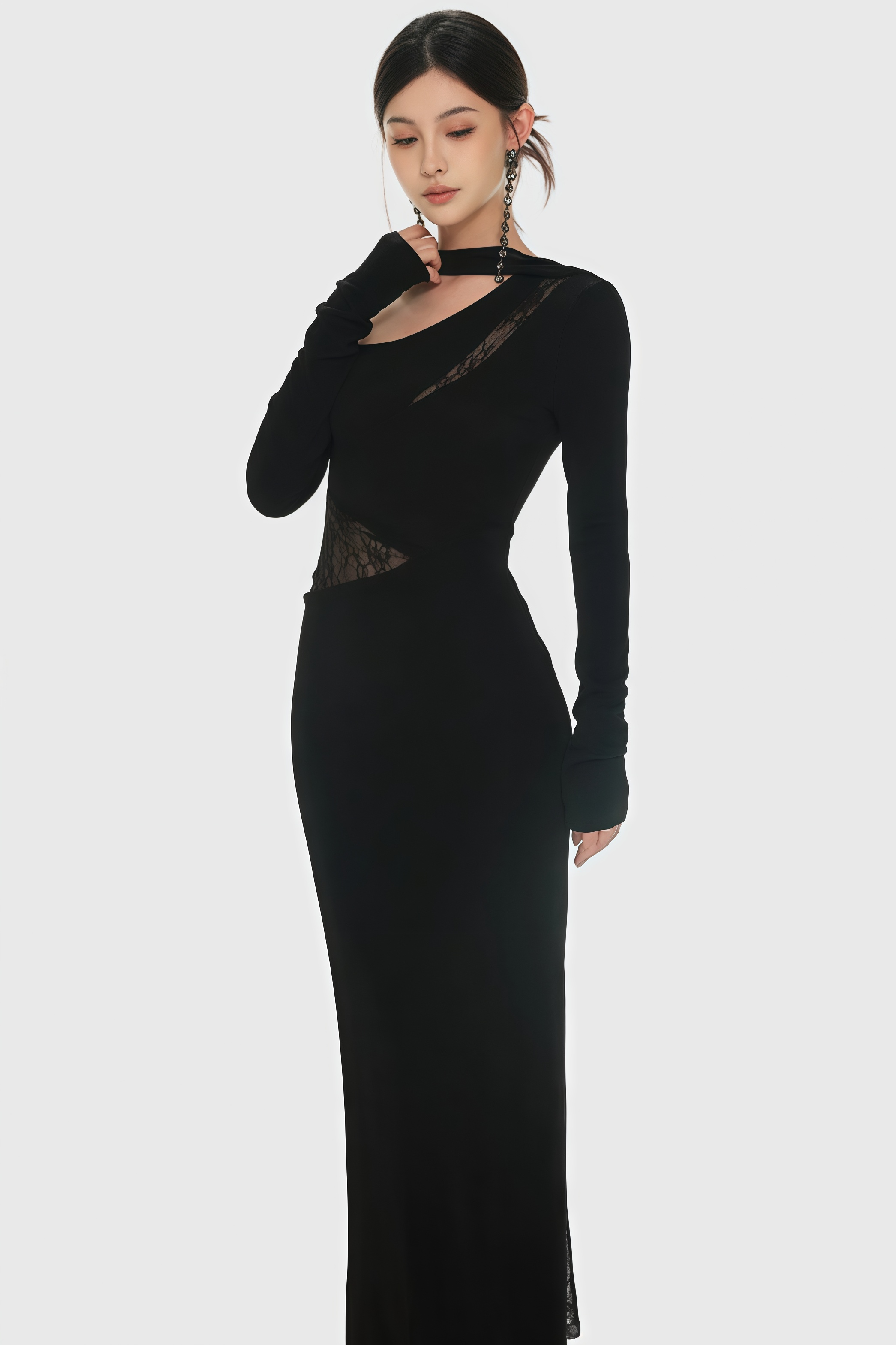 Wynn One Shoulder Lace Maxi Dress