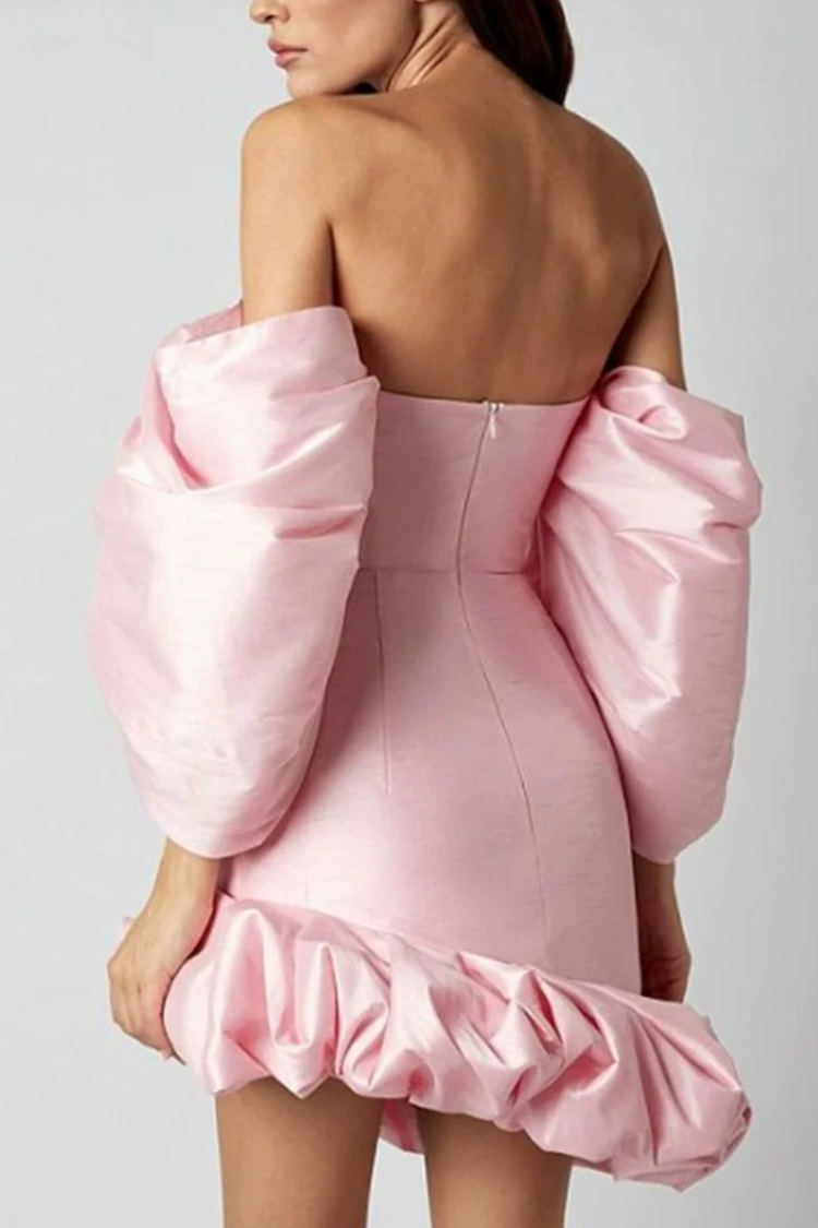 Quinby Lantern Sleeve Mini Dress