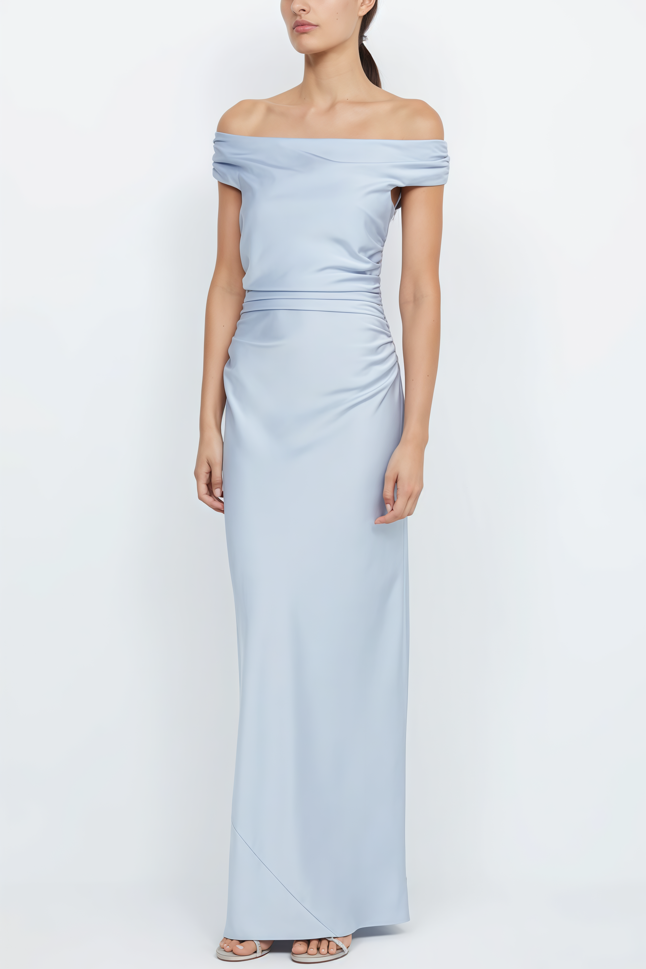 Eland Blue One-Shoulder Maxi Dress