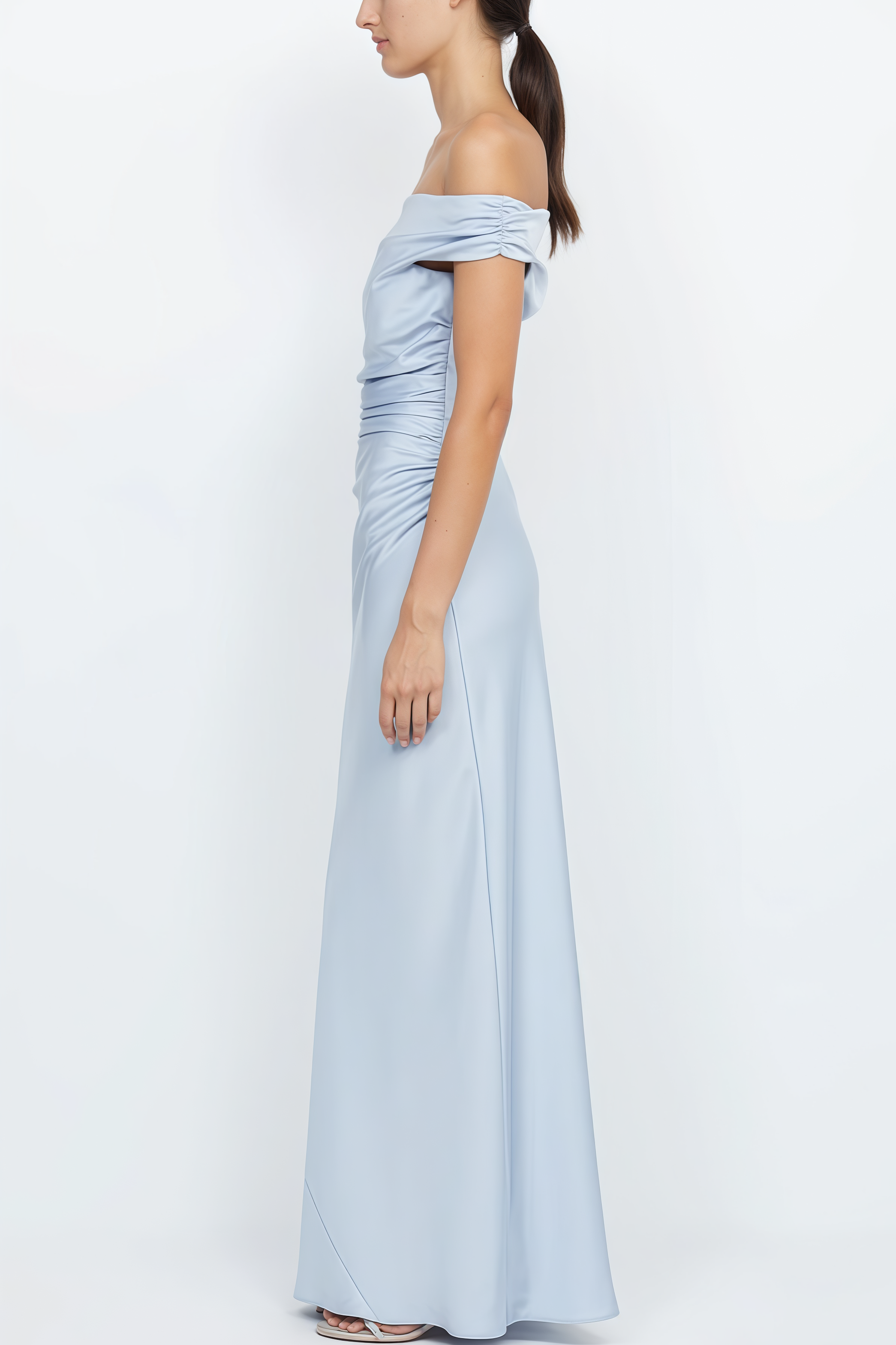 Eland Blue One-Shoulder Maxi Dress