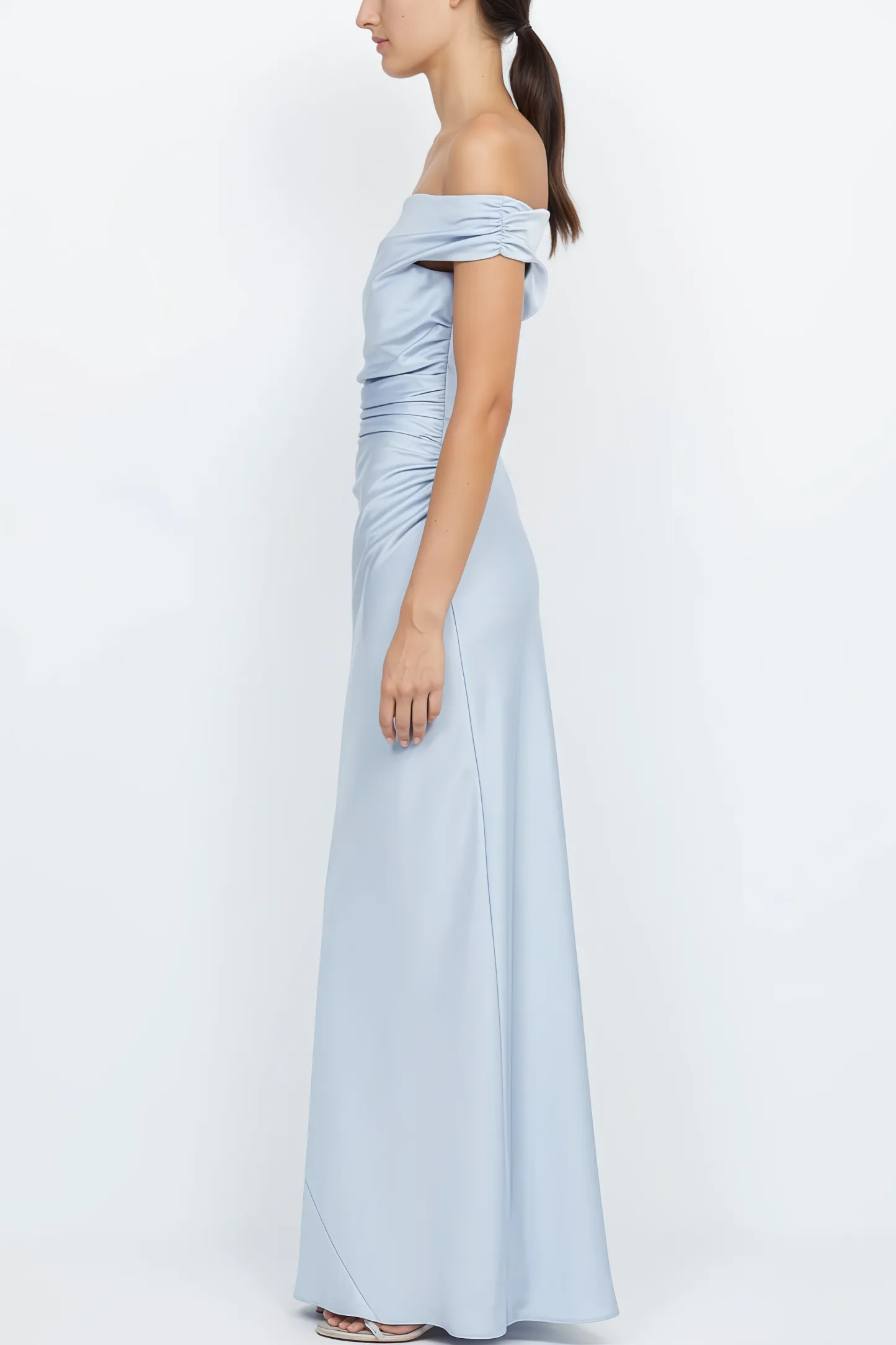 Eland Blue One-Shoulder Maxi Dress