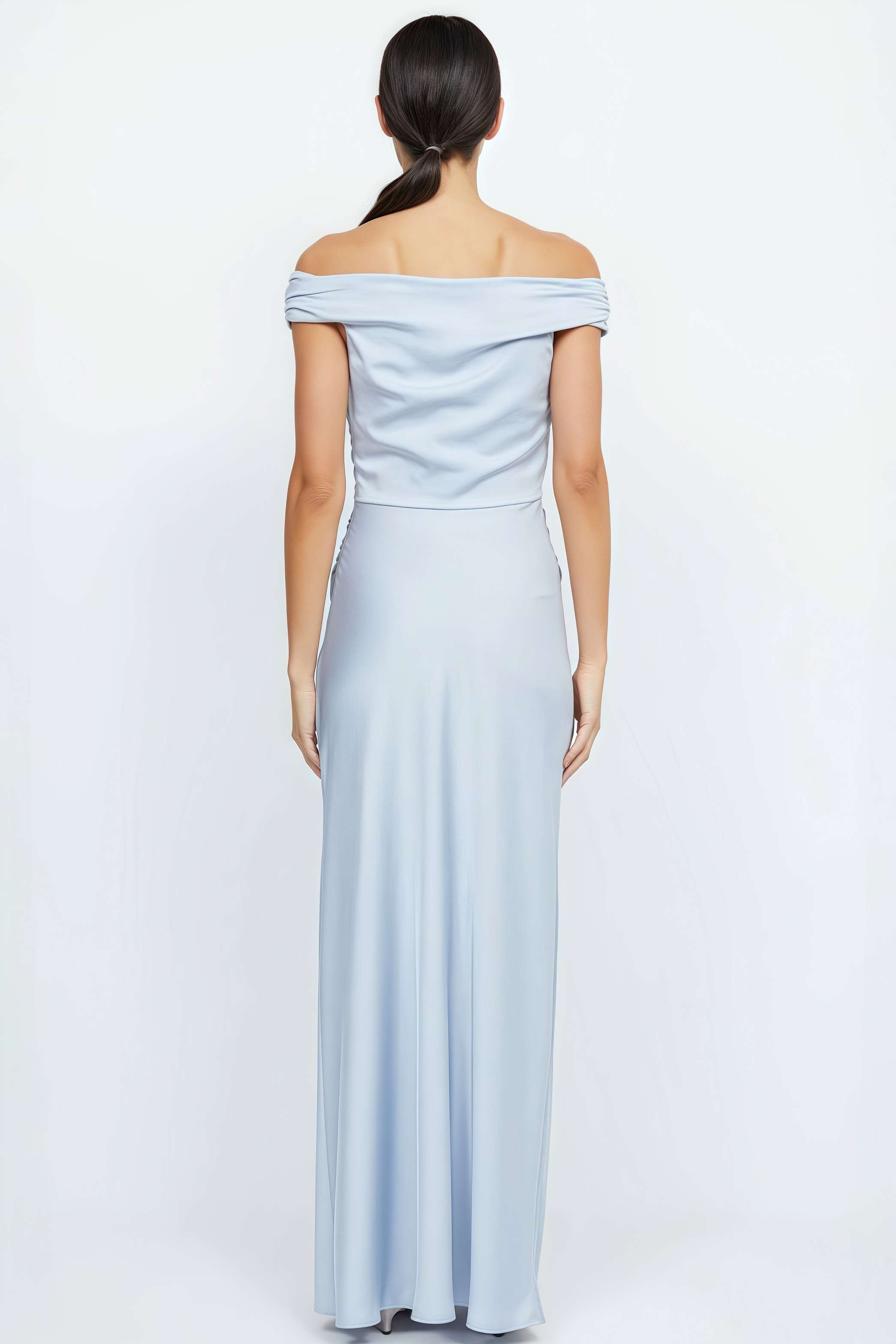 Eland Blue One-Shoulder Maxi Dress