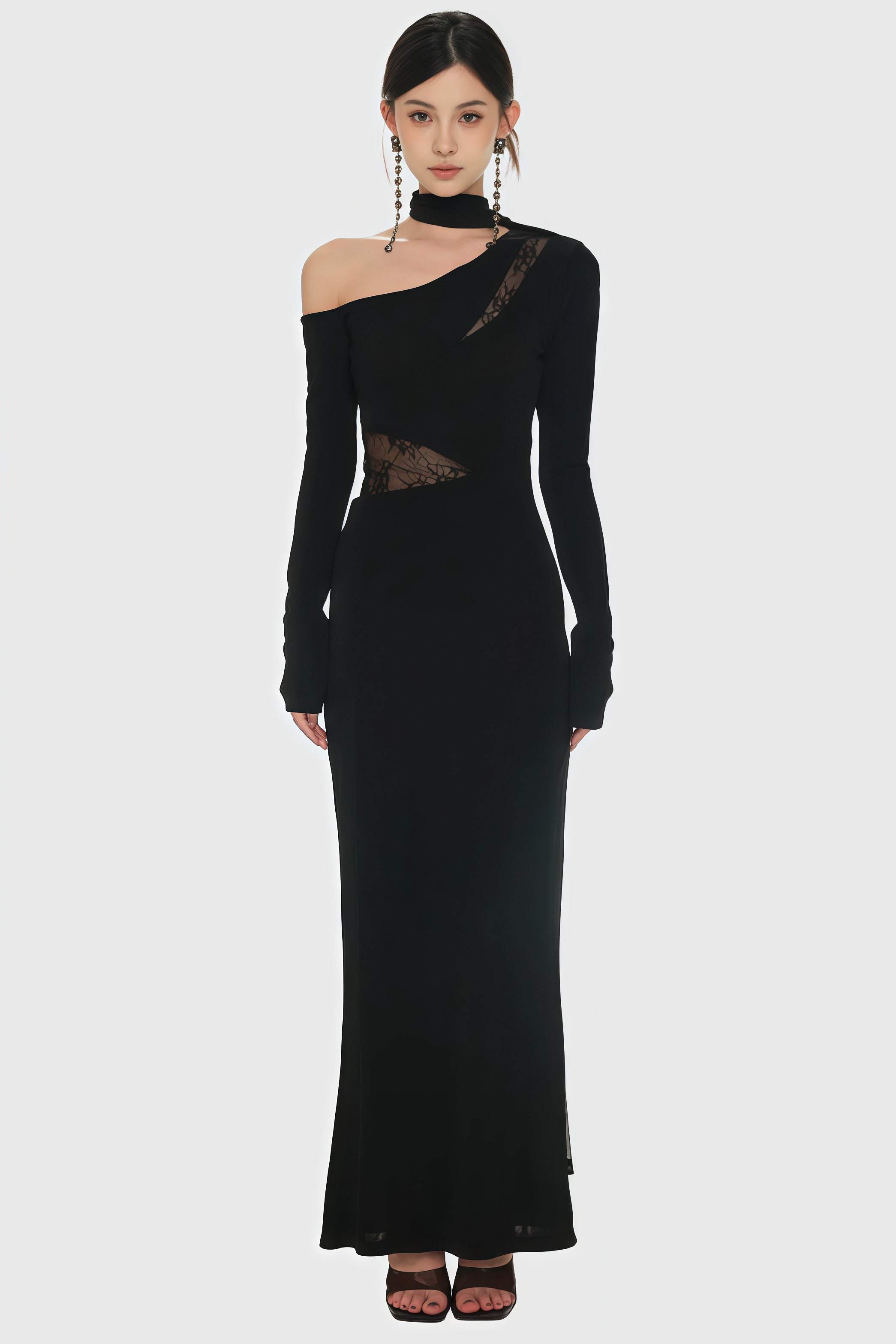 Wynn One Shoulder Lace Maxi Dress