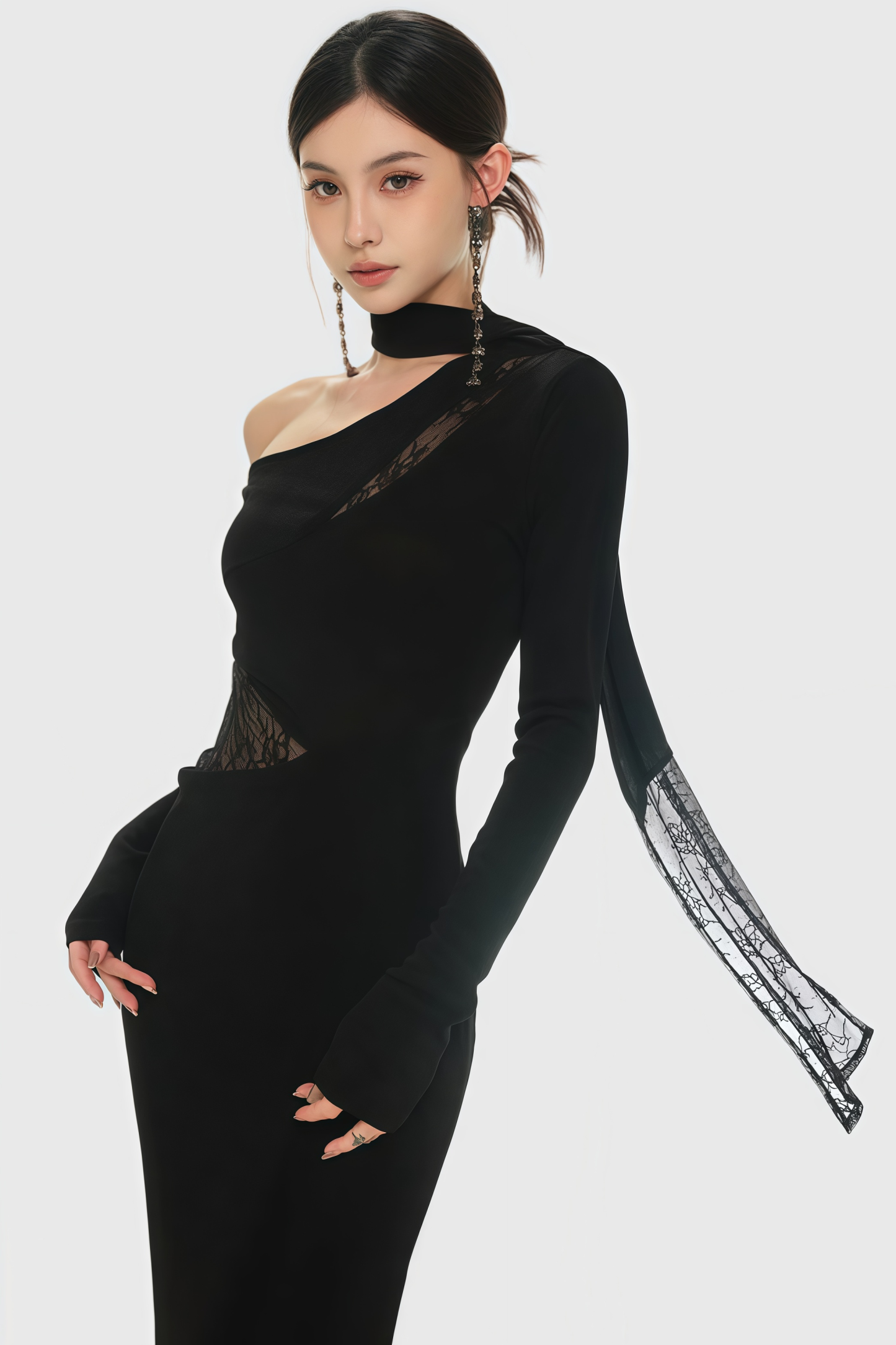 Wynn One Shoulder Lace Maxi Dress