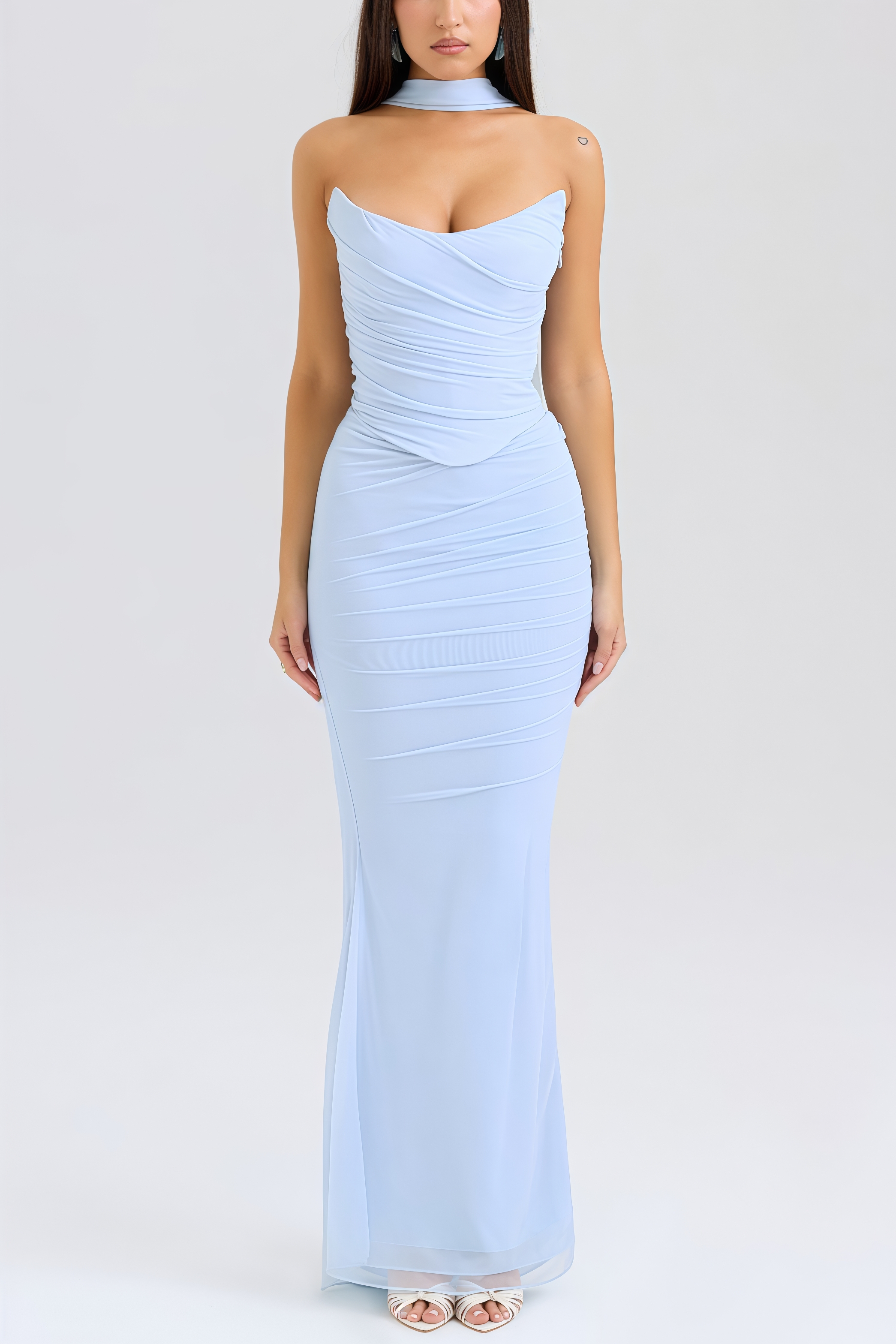 Freyalt Bluebell Fluted Hem Maxi Dress Set
