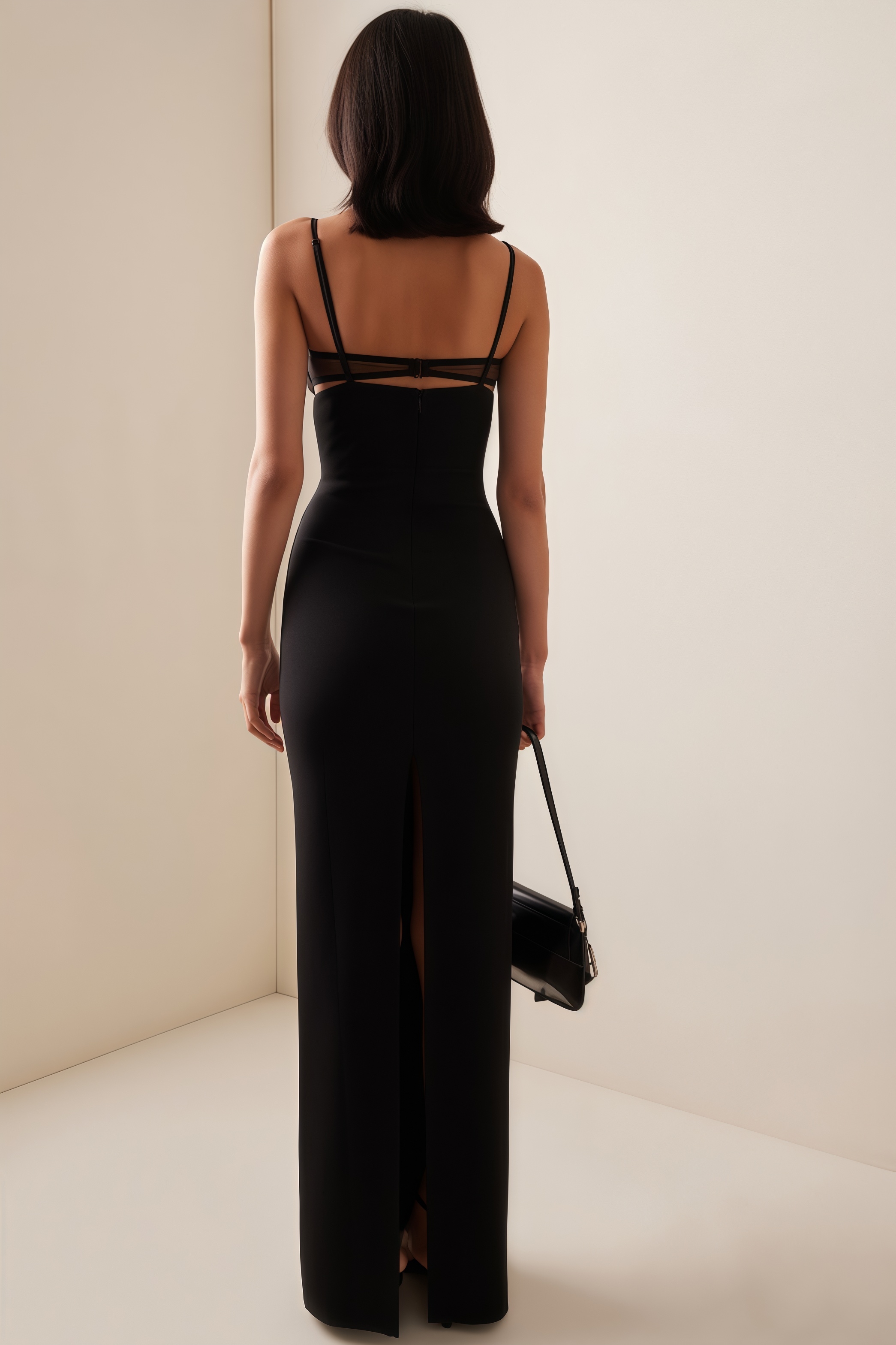 Mauda Cutout Crepe Bustier Maxi Dress
