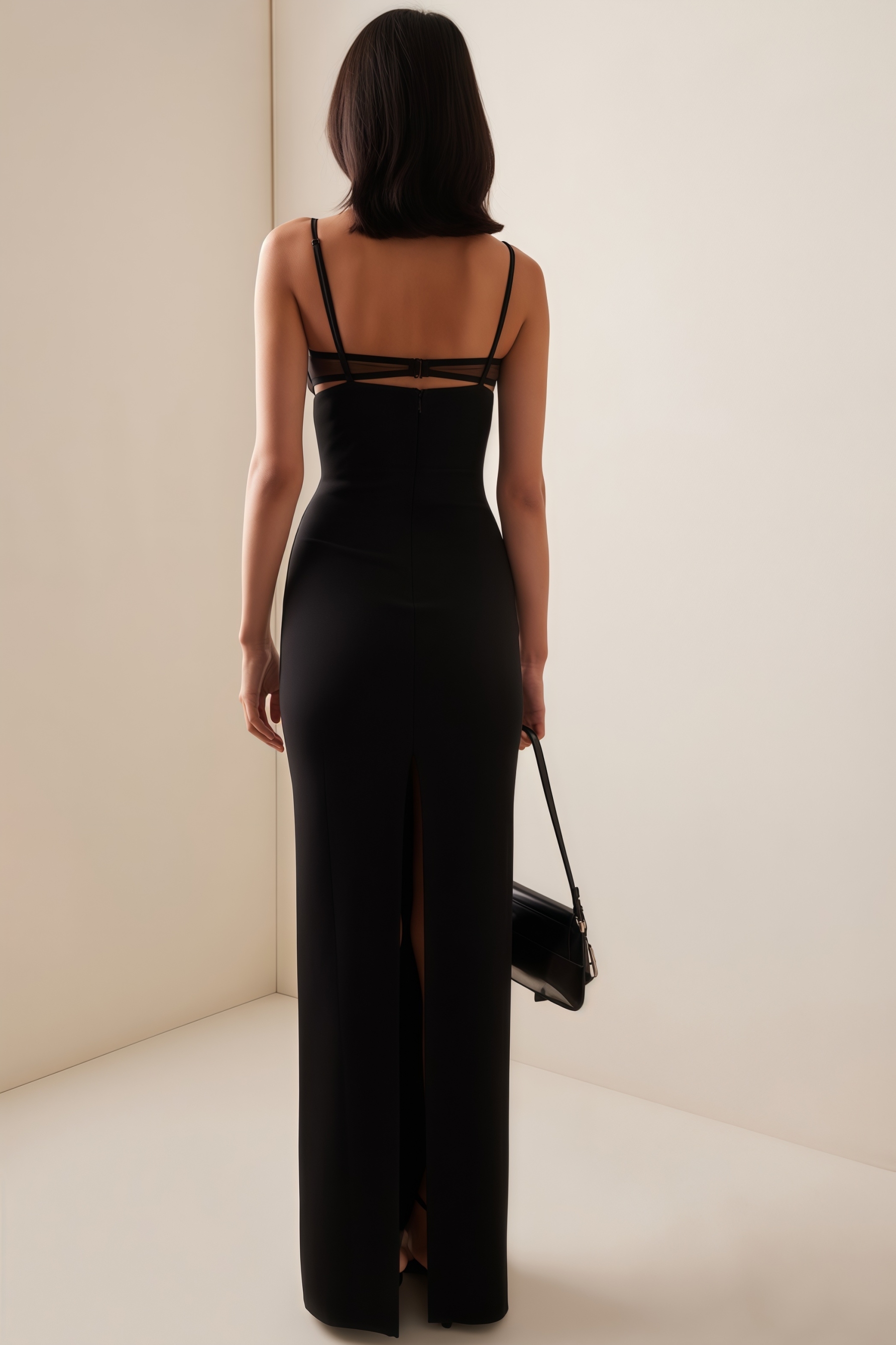 Mauda Cutout Crepe Bustier Maxi Dress