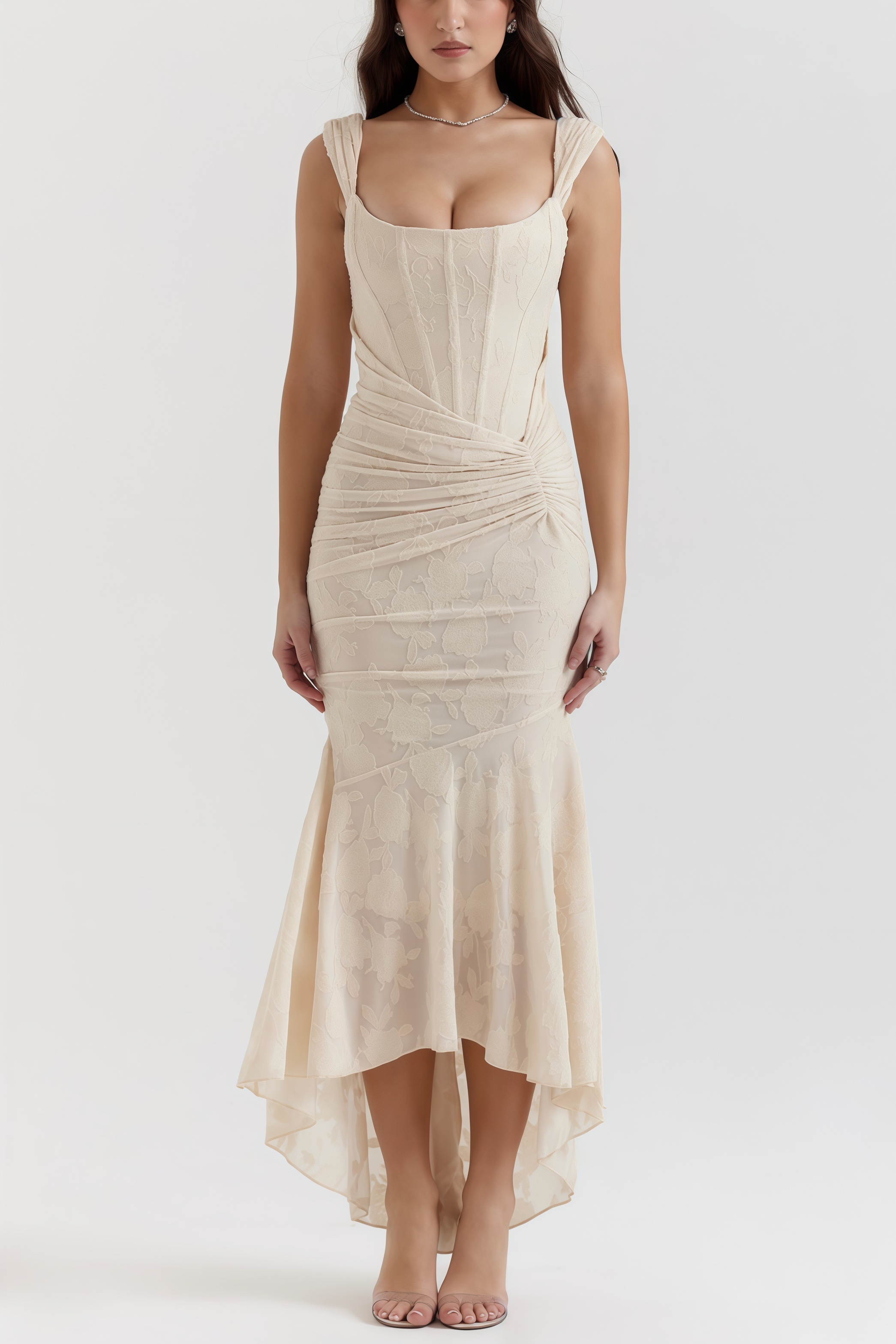 Taye Vintage Cream Floral Maxi Dress