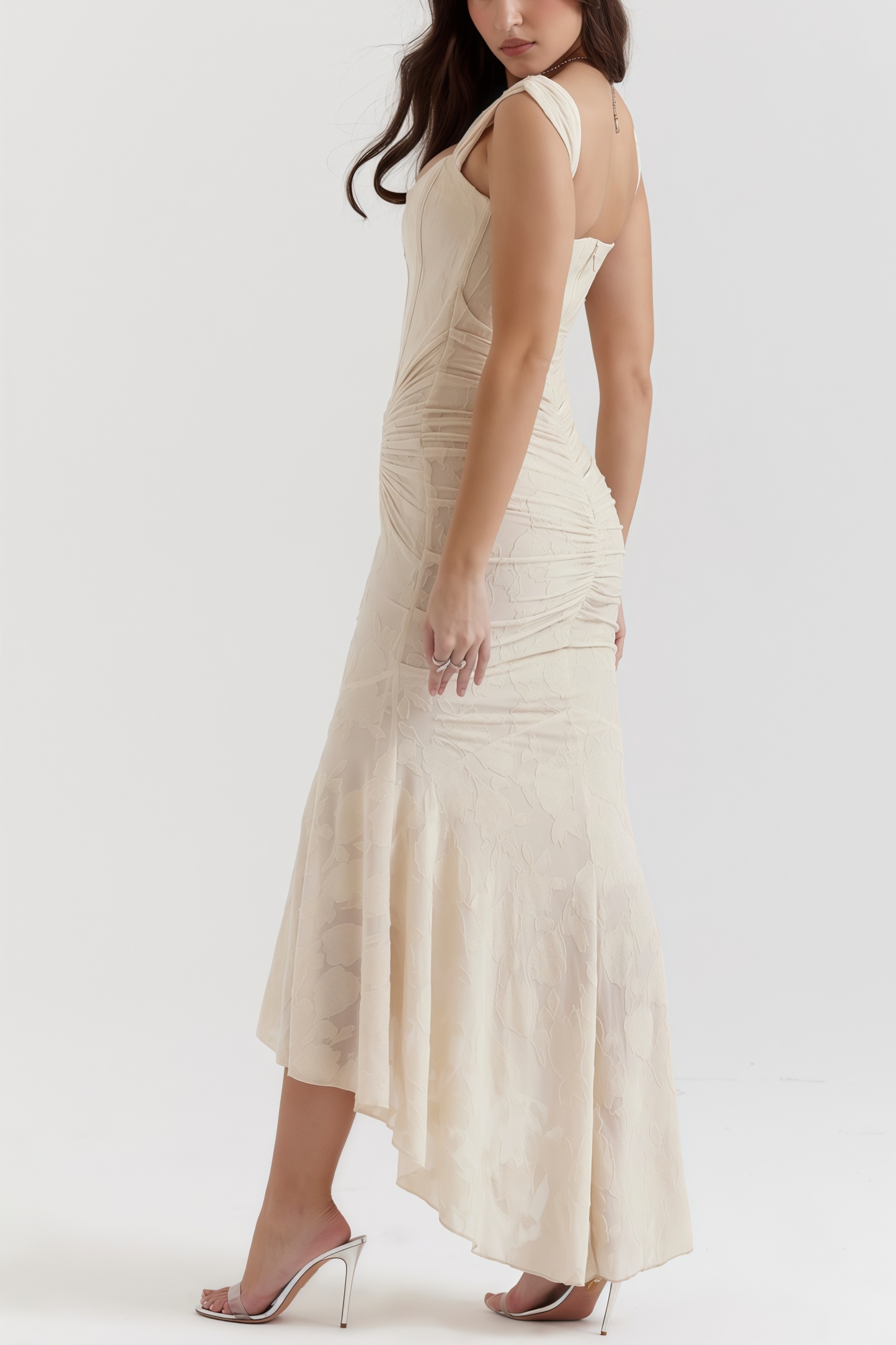 Taye Vintage Cream Floral Maxi Dress