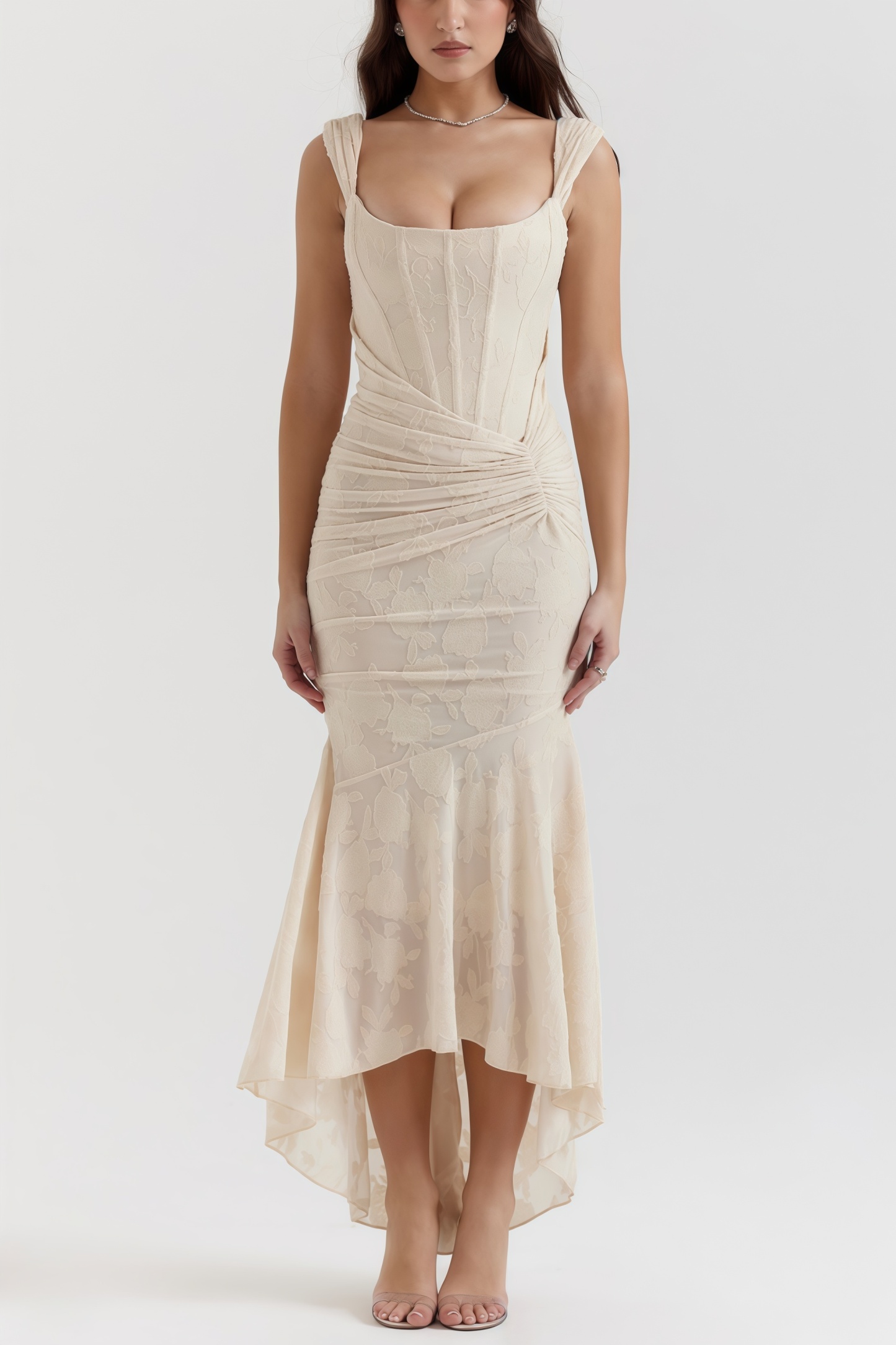 Taye Vintage Cream Floral Maxi Dress