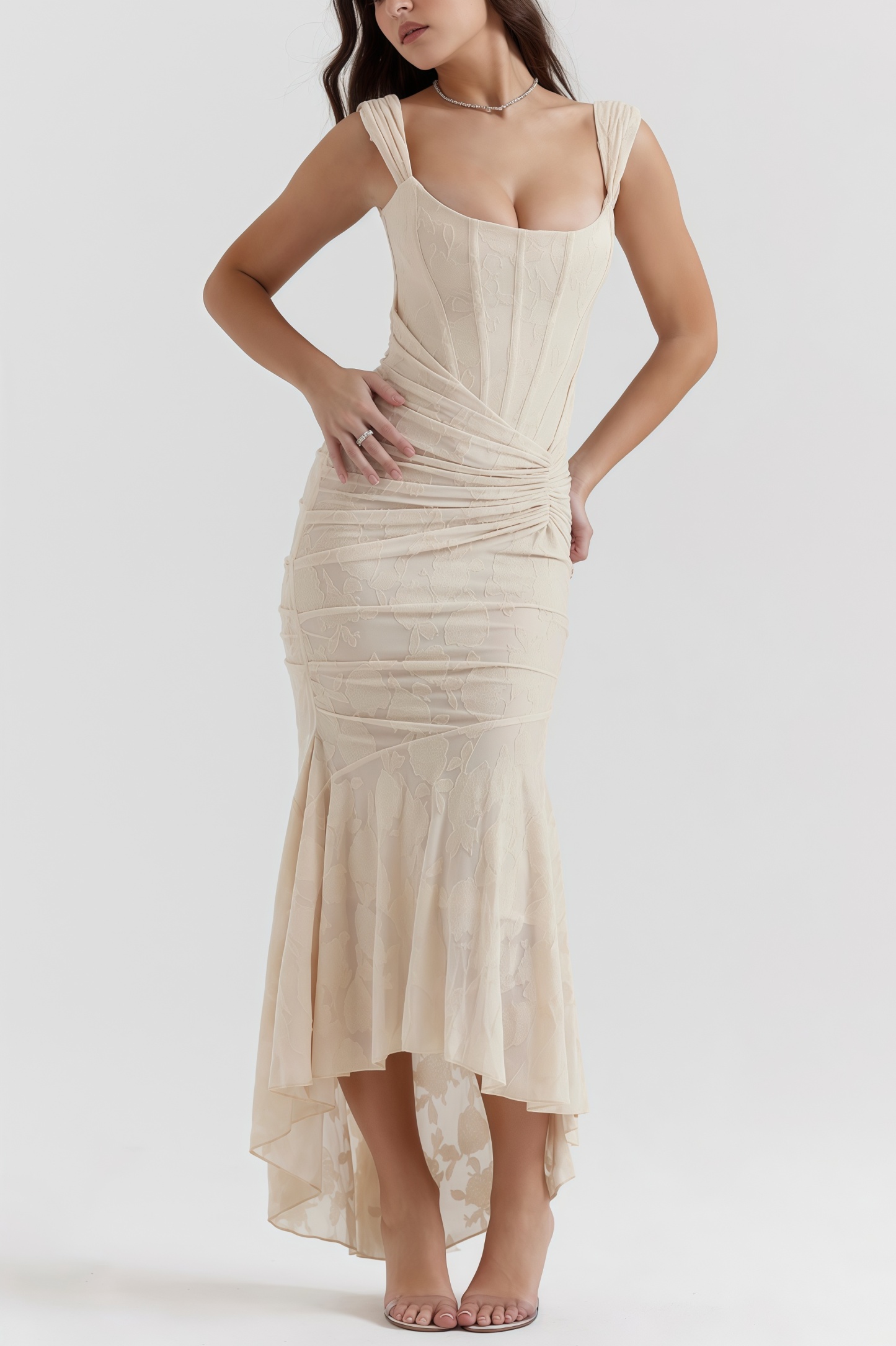 Taye Vintage Cream Floral Maxi Dress