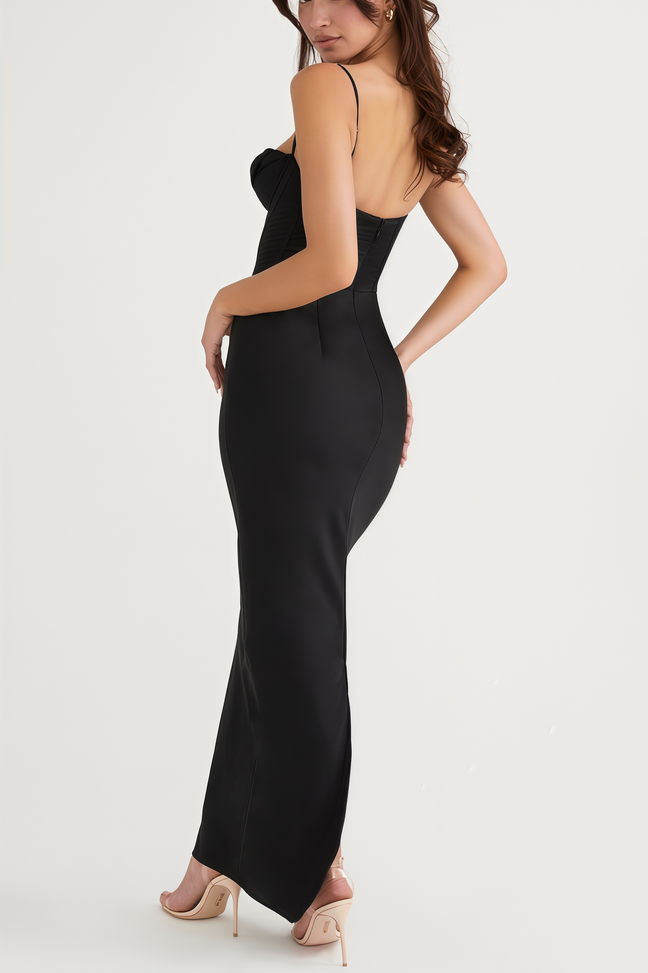 Lesa Black Corset Maxi Dress