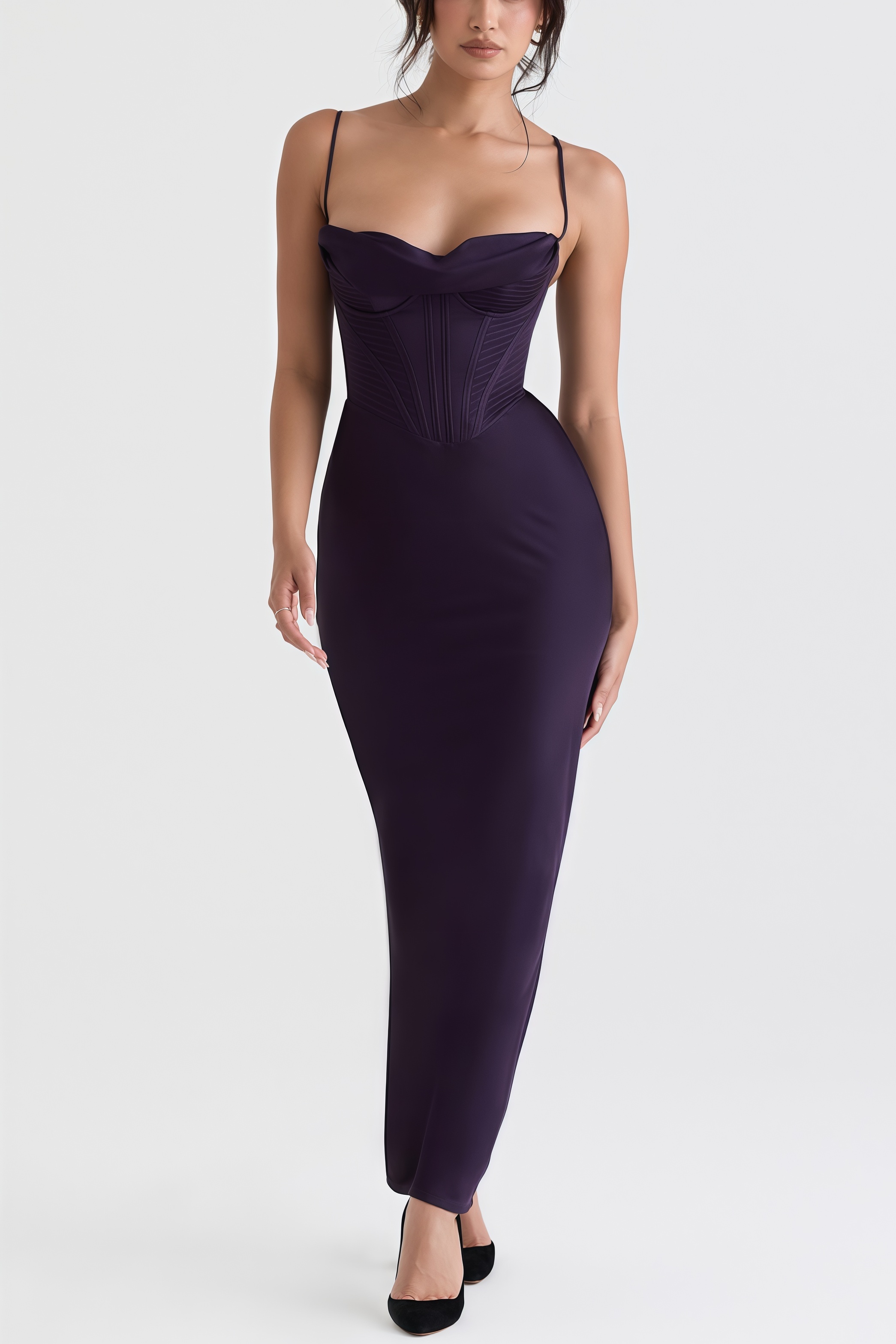 Elily Night Shade Corset Maxi Dress