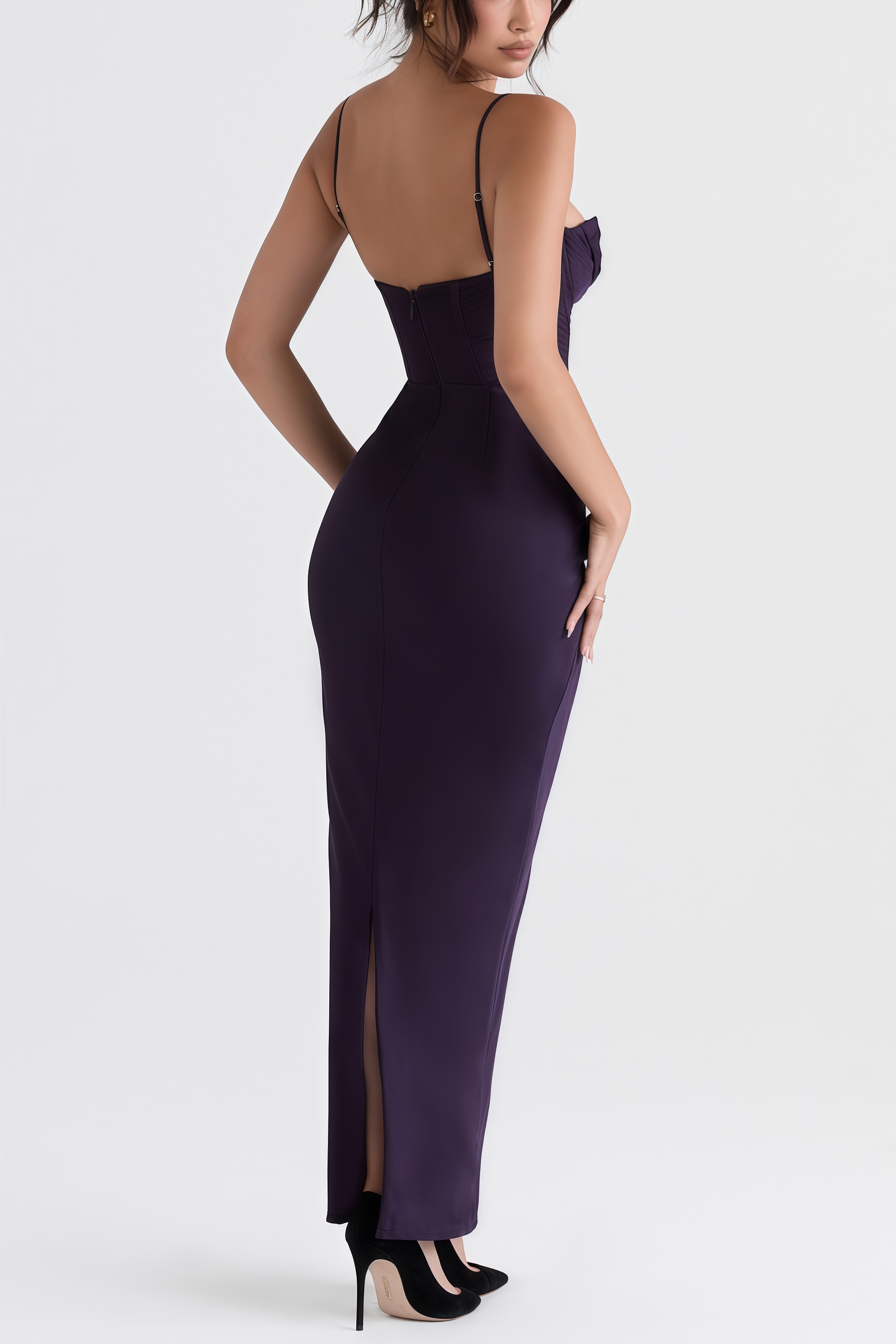 Elily Night Shade Corset Maxi Dress