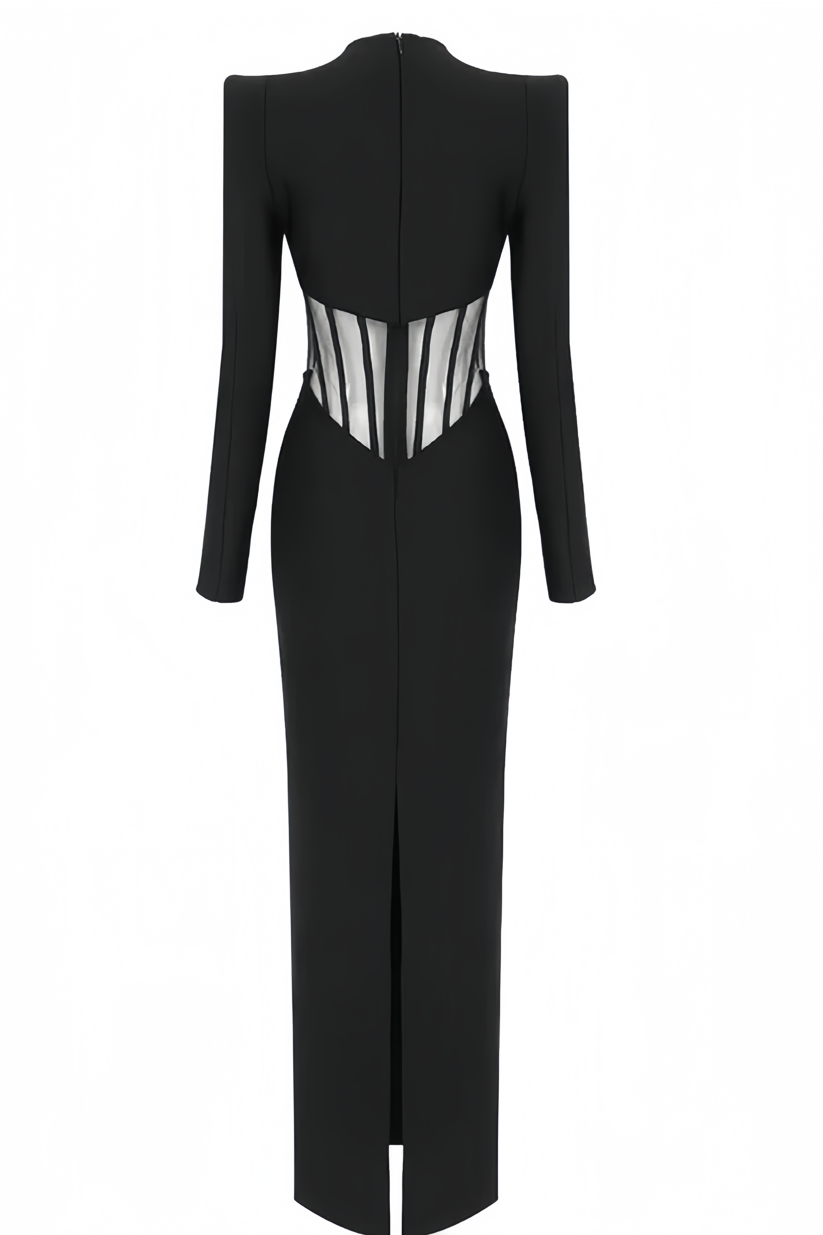 Kari Mesh Long Sleeve Maxi Dress