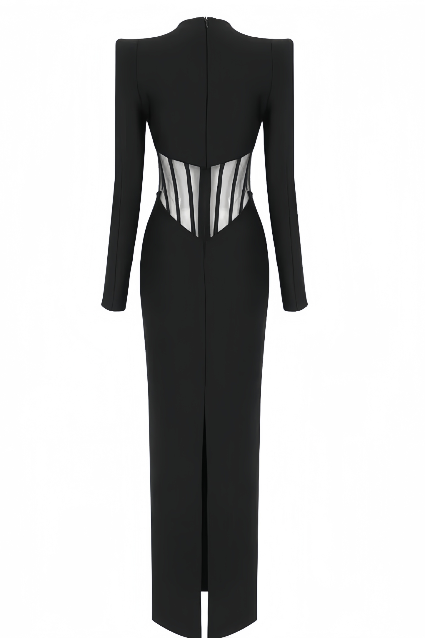 Kari Mesh Long Sleeve Maxi Dress