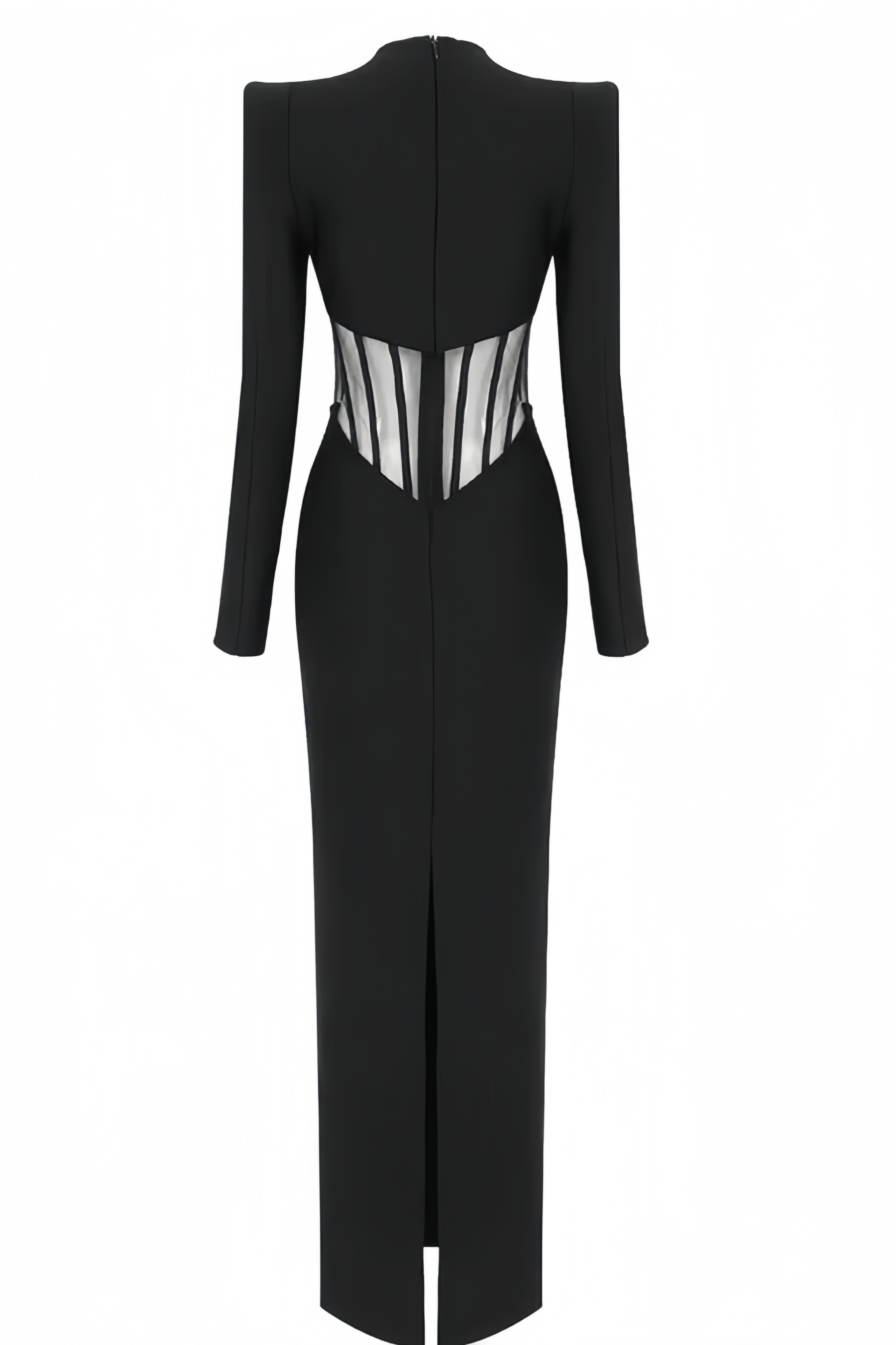 Kari Mesh Long Sleeve Maxi Dress