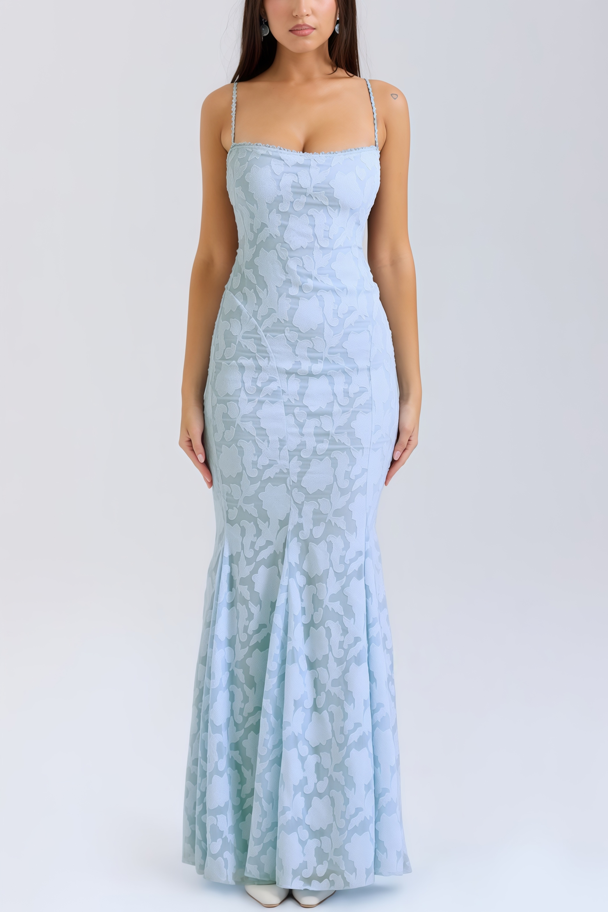 Varenf Bluebell Lace Up Back Maxi Dress