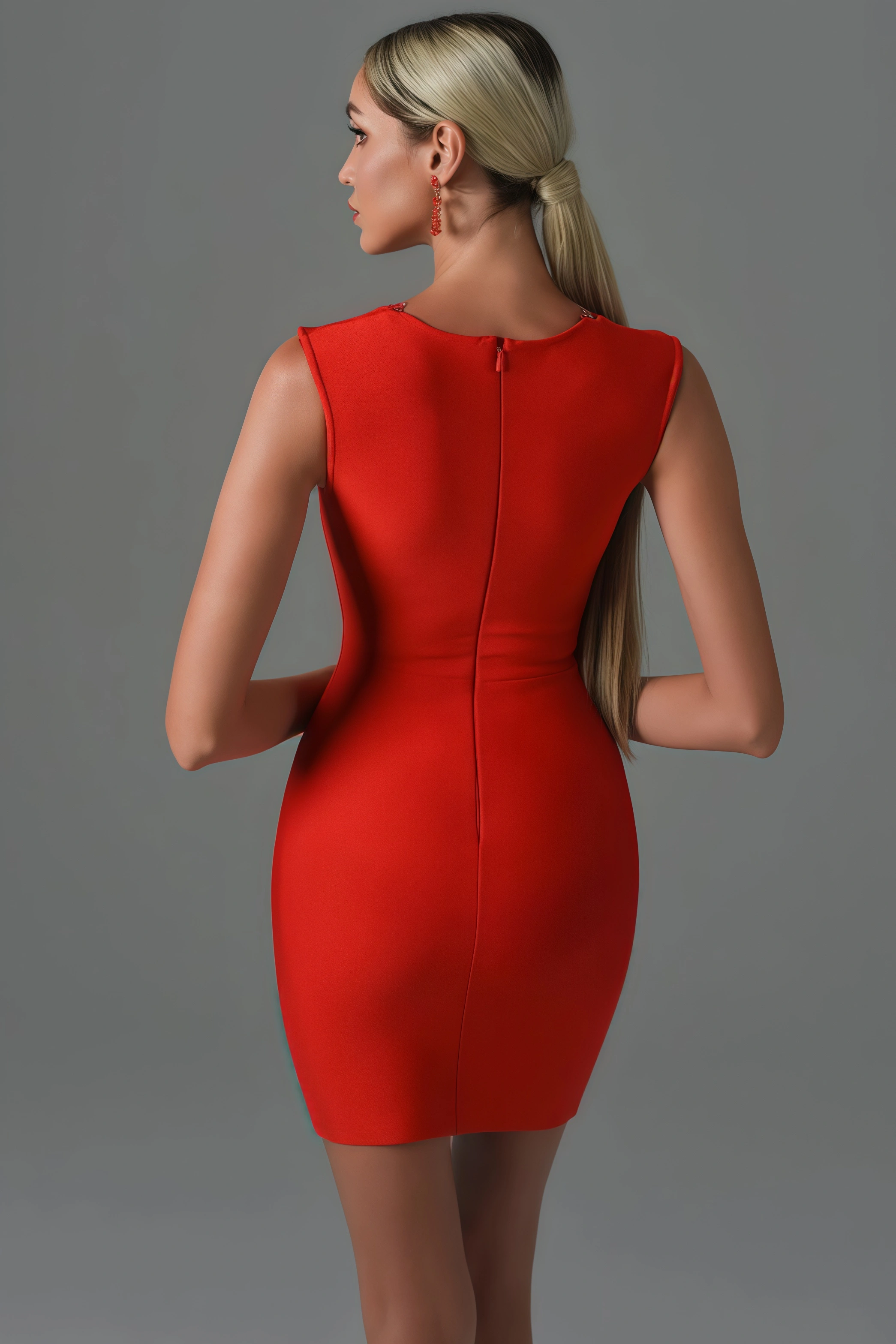 Nira Red Diamond Mini Dress