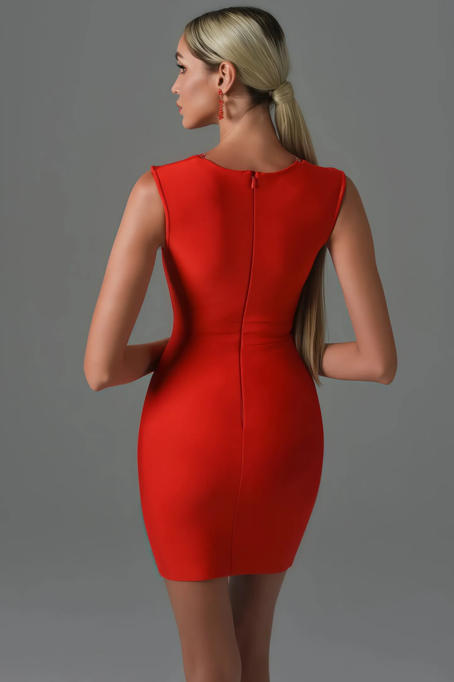 Nira Red Diamond Mini Dress