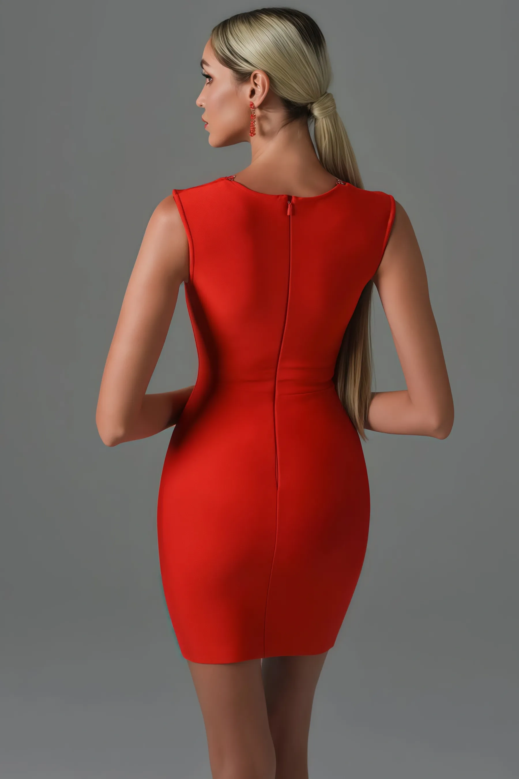 Nira Red Diamond Mini Dress