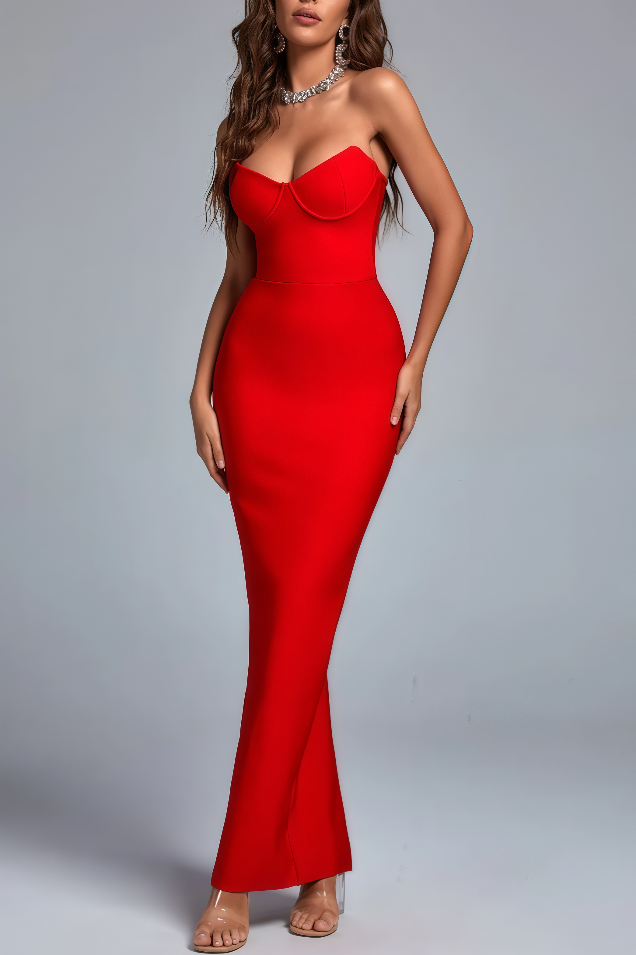 Faulkner Red Bandage Maxi Dress