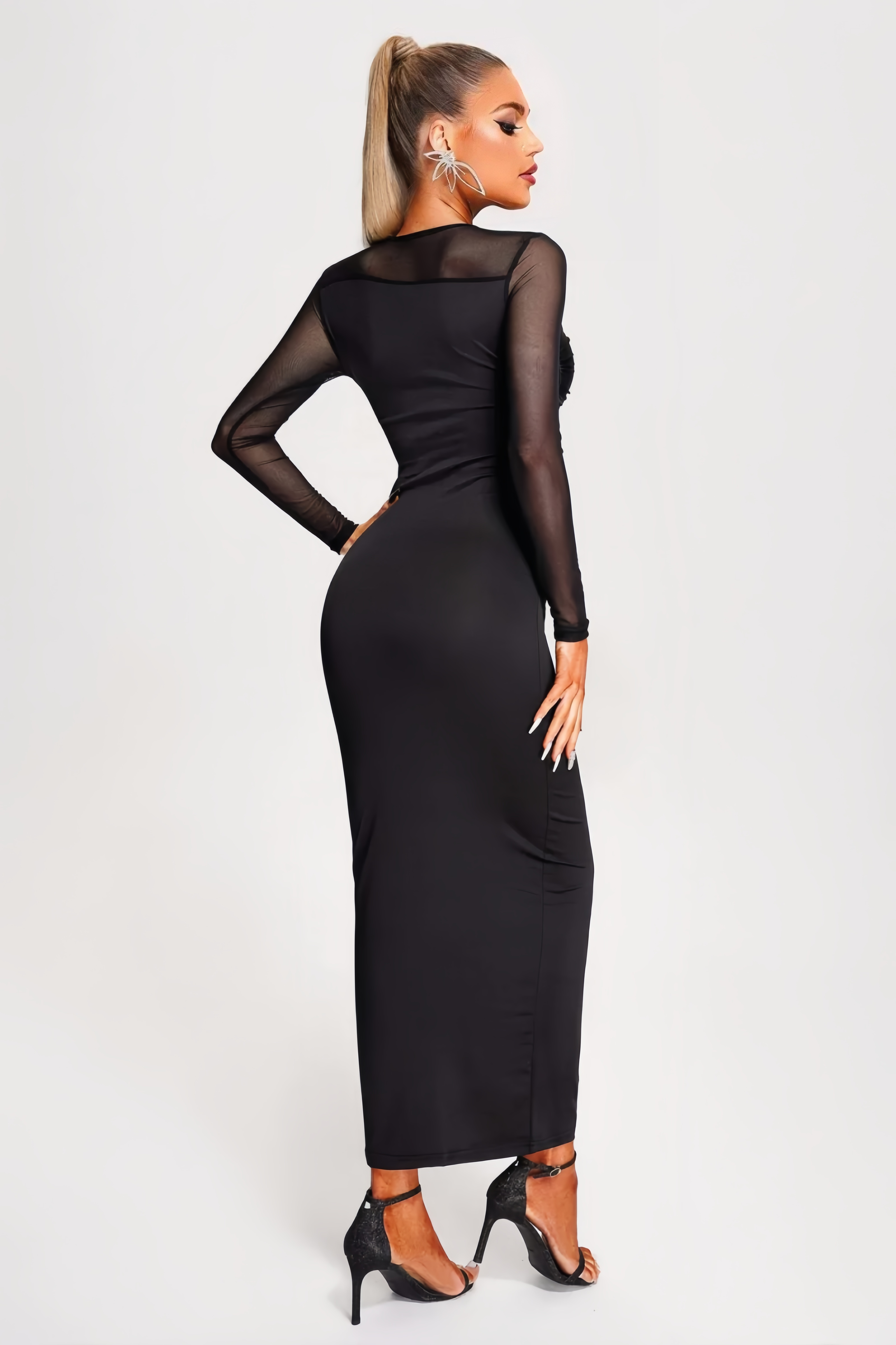 Vleah Mesh Midi Dress